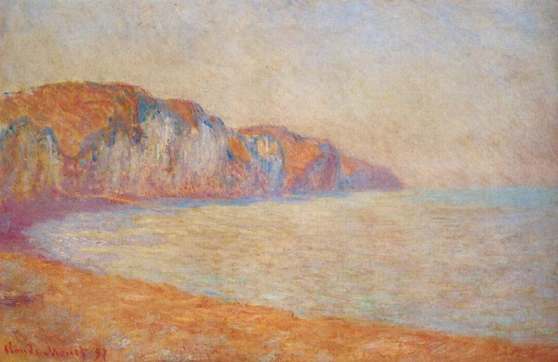 Cliff at Pourville in the Morning by Claude Monet