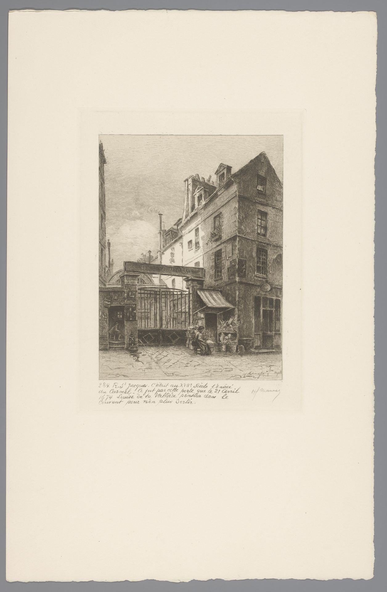 Gezicht op 284 rue Saint Jacques in Parijs by Henri Manesse