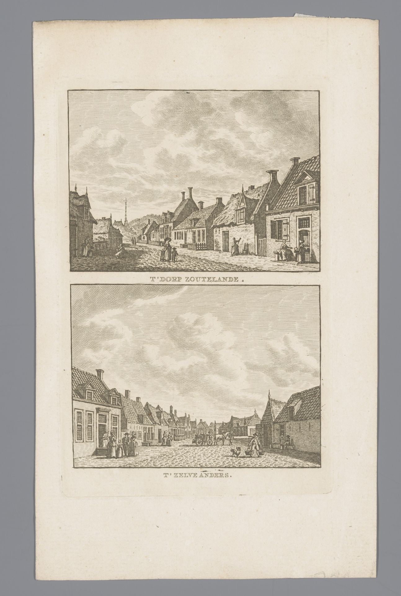 Twee dorpsgezichten op Zoutelande in Zeeland by Carel Frederik (I) Bendorp