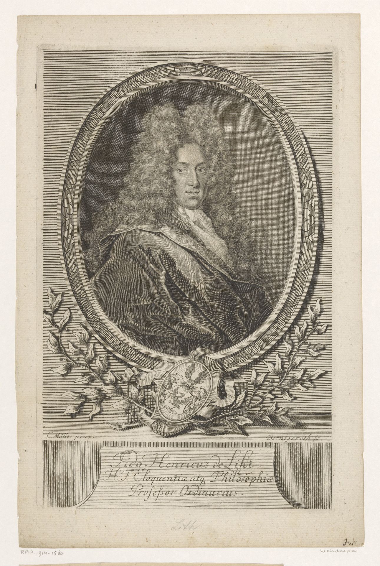 Portret van Tido Henrich von der Lith by Johann Martin Bernigeroth