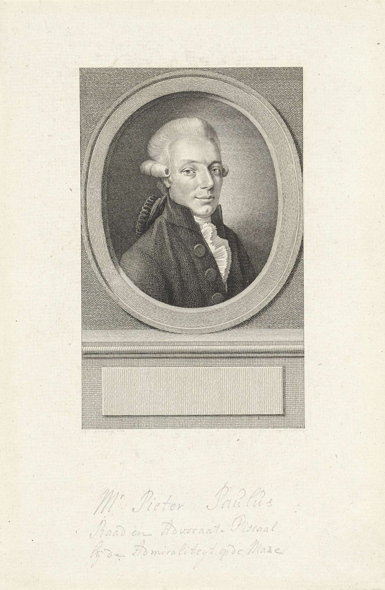Portret van Pieter Paulus by Reinier Vinkeles