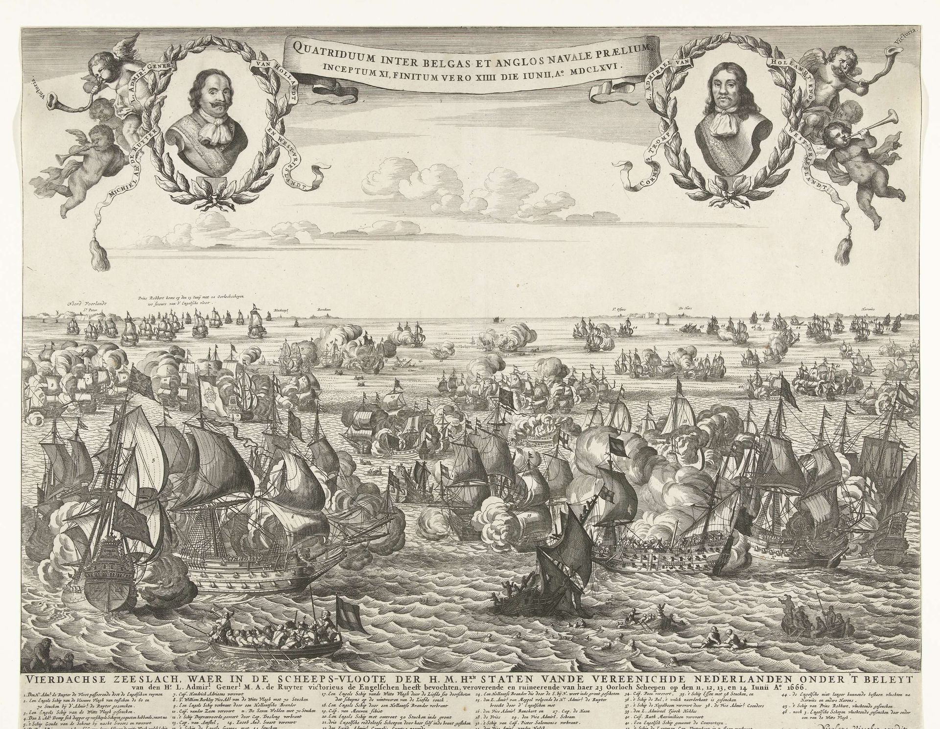 Vierdaagse Zeeslag, 1666 by Pieter Hendricksz. Schut