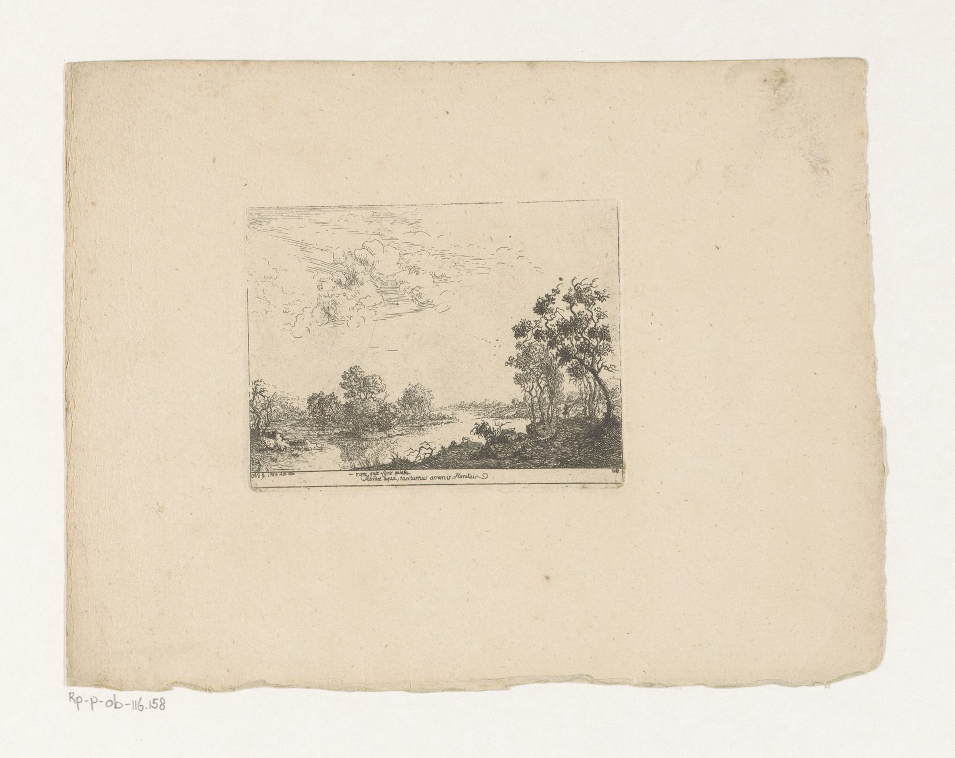 Landschap met rivier by Christian Ludwig von Hagedorn