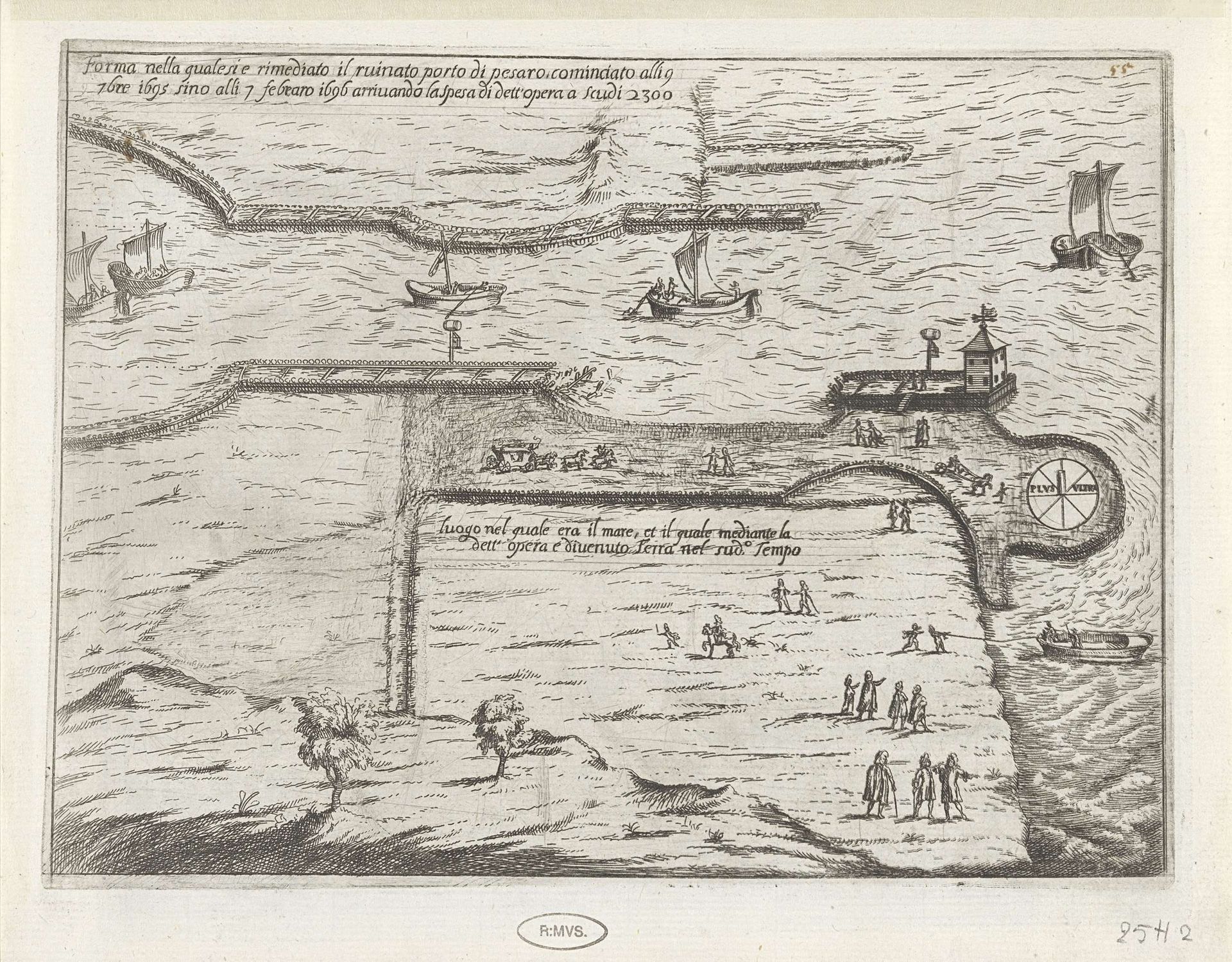 Ingang van een haven of een rivier by Anonymous
