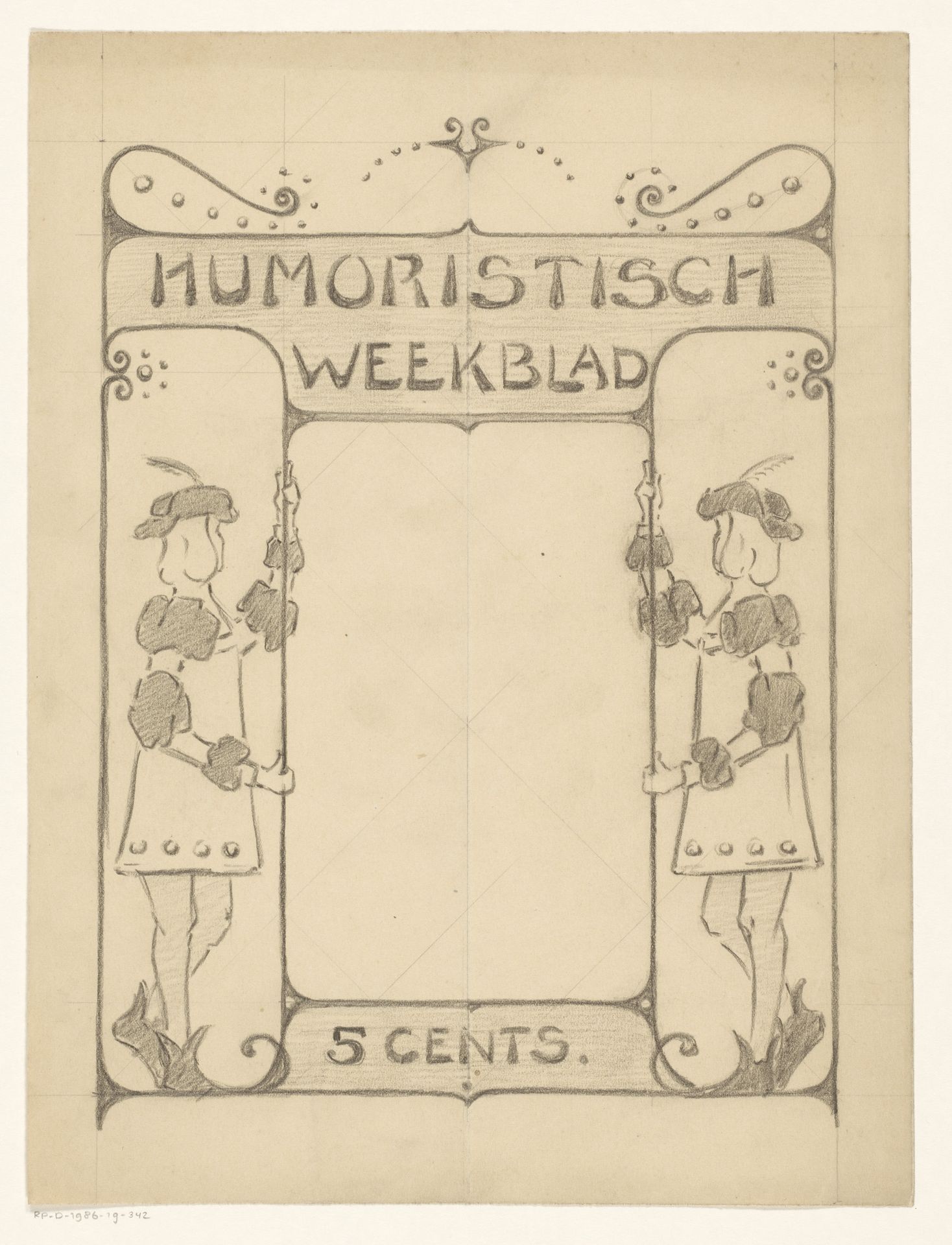 Omslagontwerp voor: Humoristisch weekblad, c. 1906 by Reinier Willem Petrus de (1874-1952) Vries