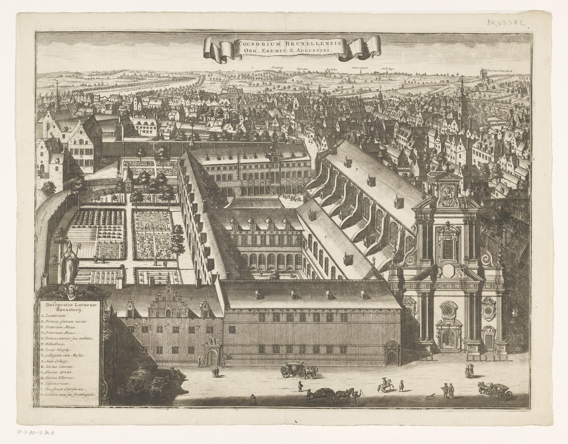 Gezicht op de Augustijnenkerk, te Brussel by Anonymous