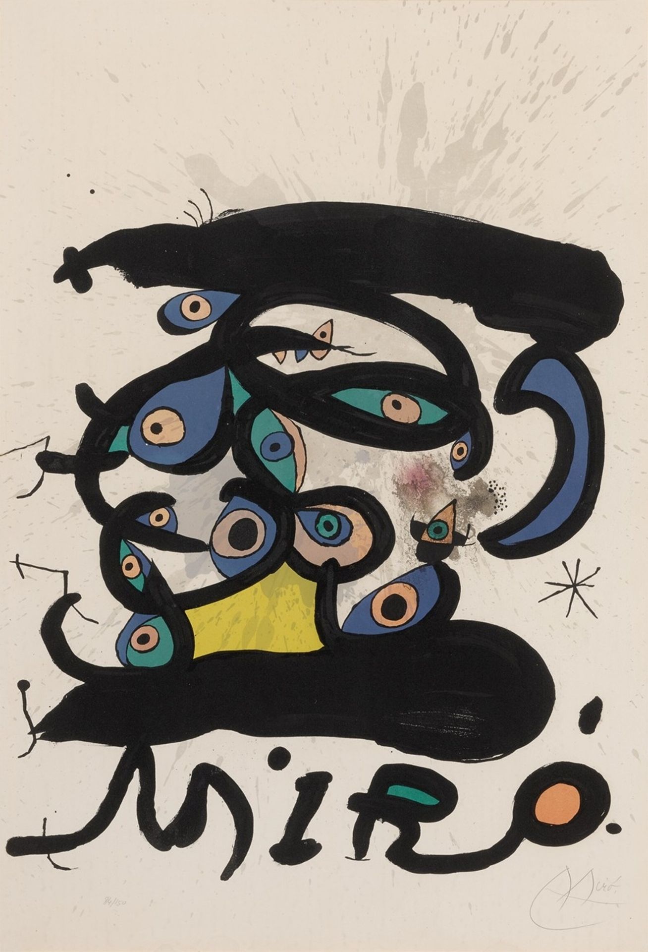 Affiche pour l’Exposition Peintres sur Papier, Dessins by Joan Miró