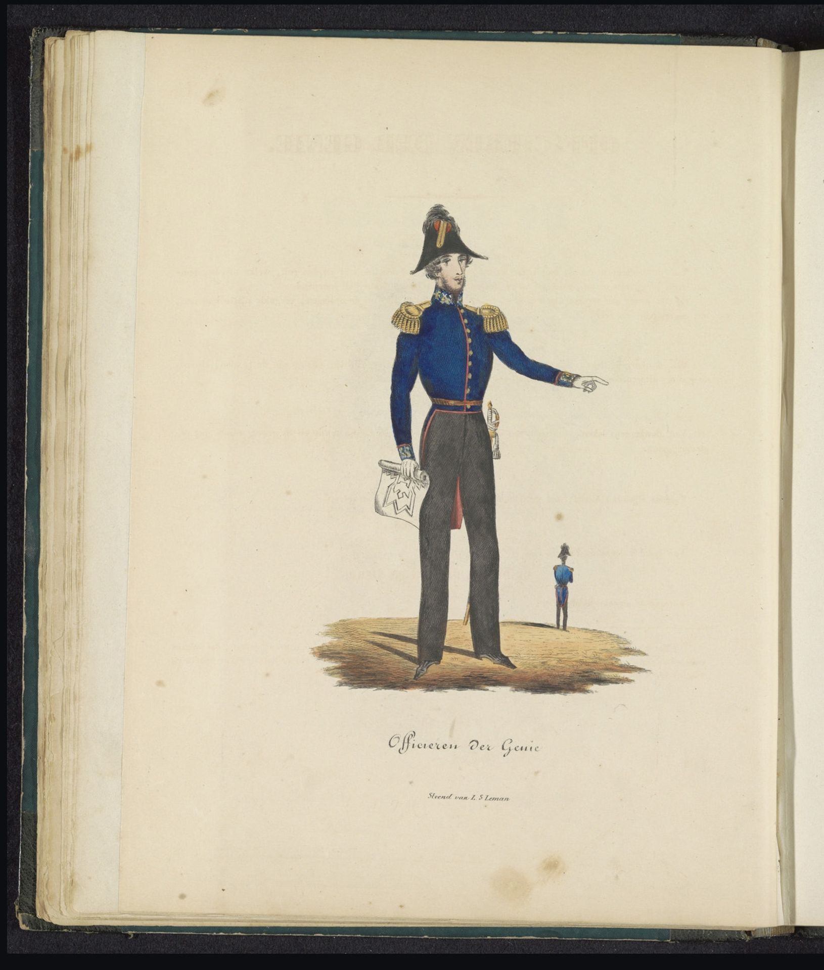 Uniform van de officieren van de genie, 1845 by Louis Salomon Leman