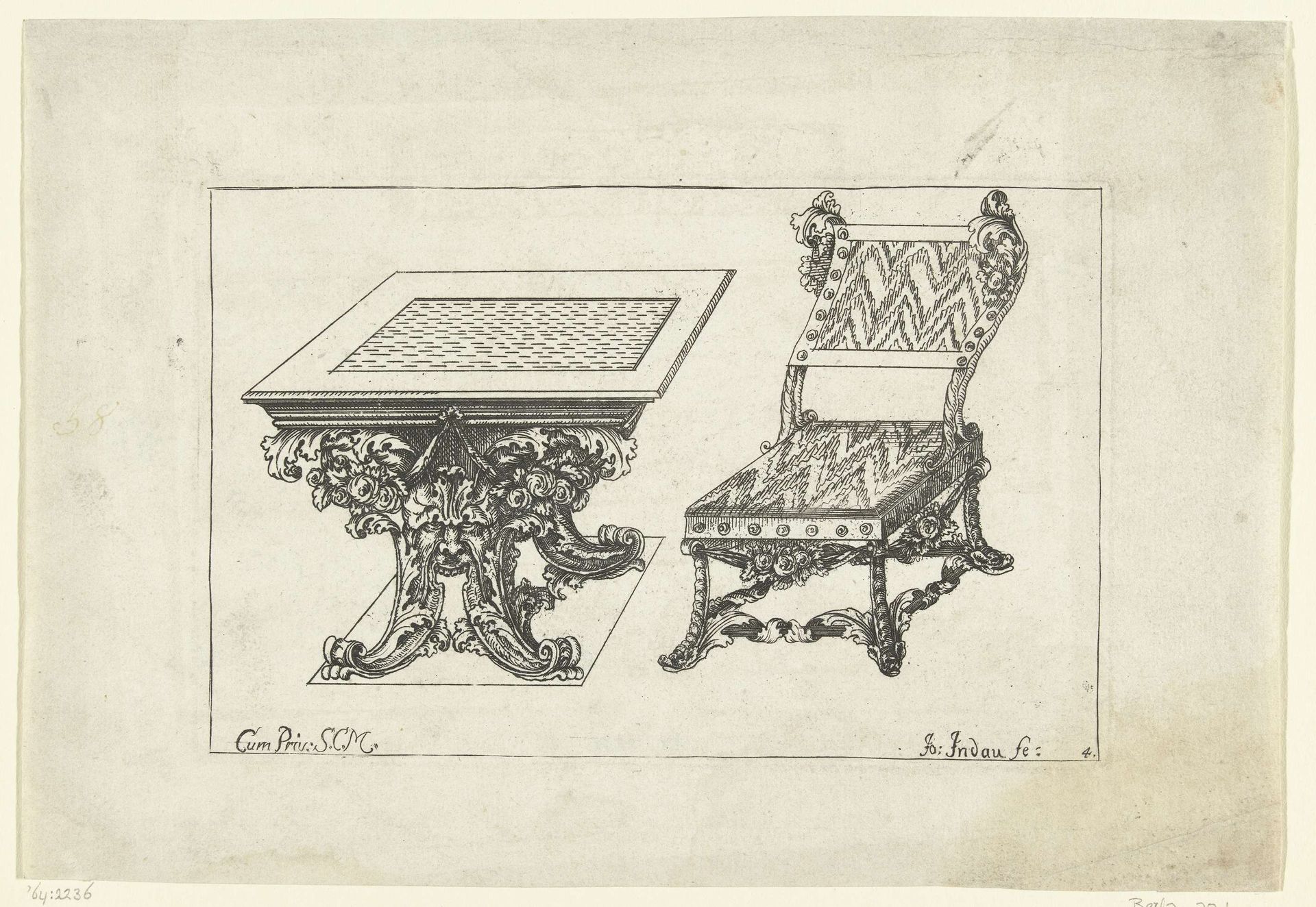 Tafel en stoel by Johannes Indau