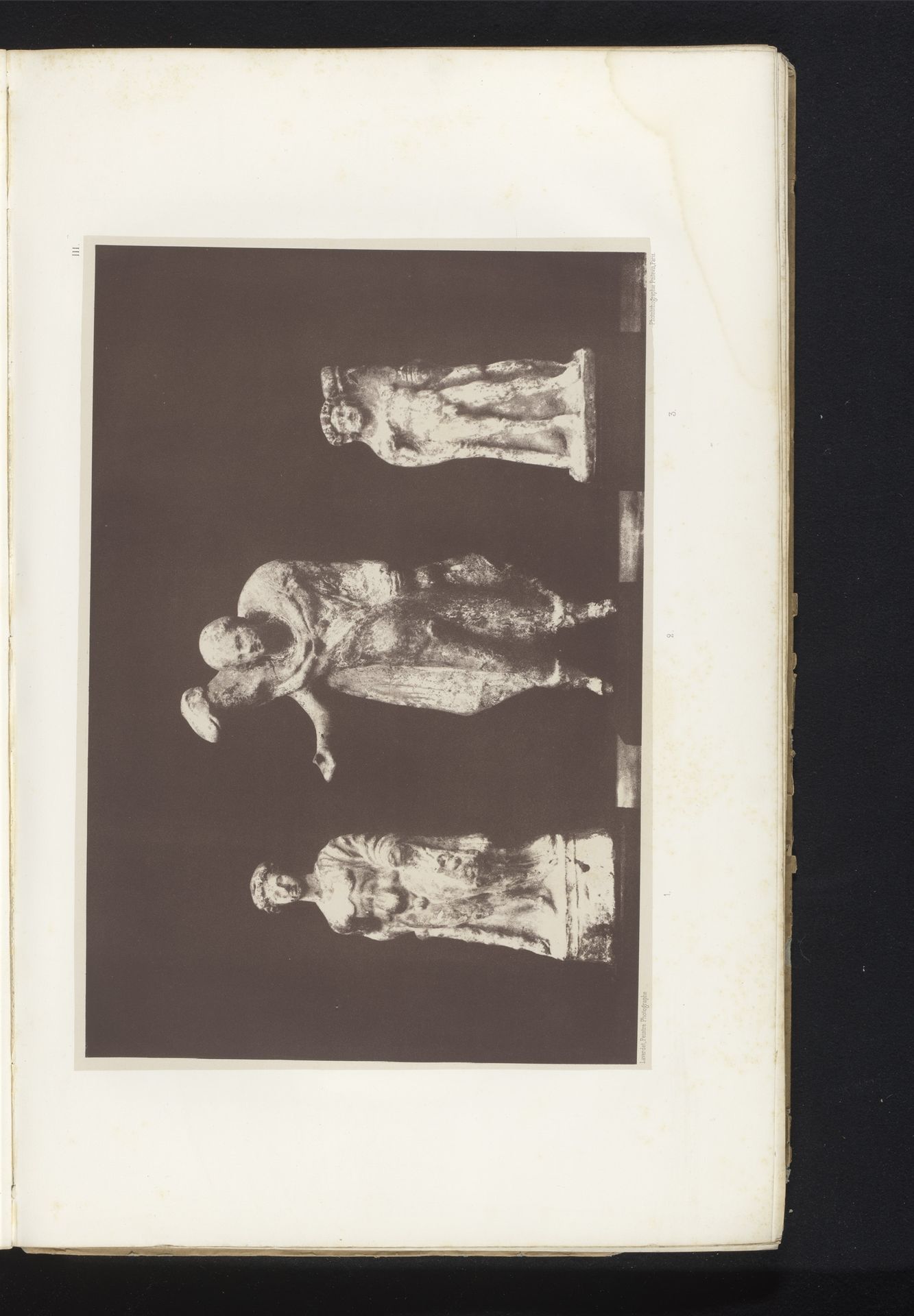 Drie terracotta sculpturen van Theseus, Mercurius Criophorus en Hercules by Marcel Gustave Laverdet