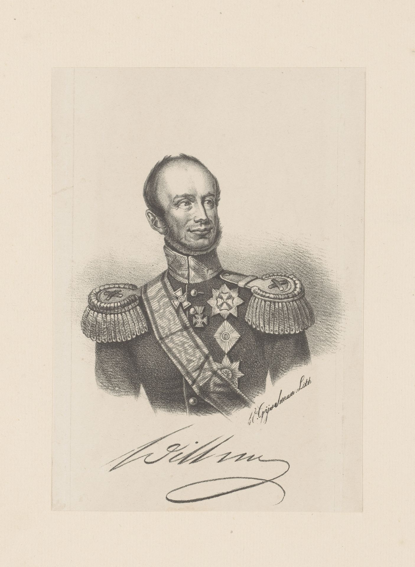 Portret van Koning Willem II by Warner Gijselman