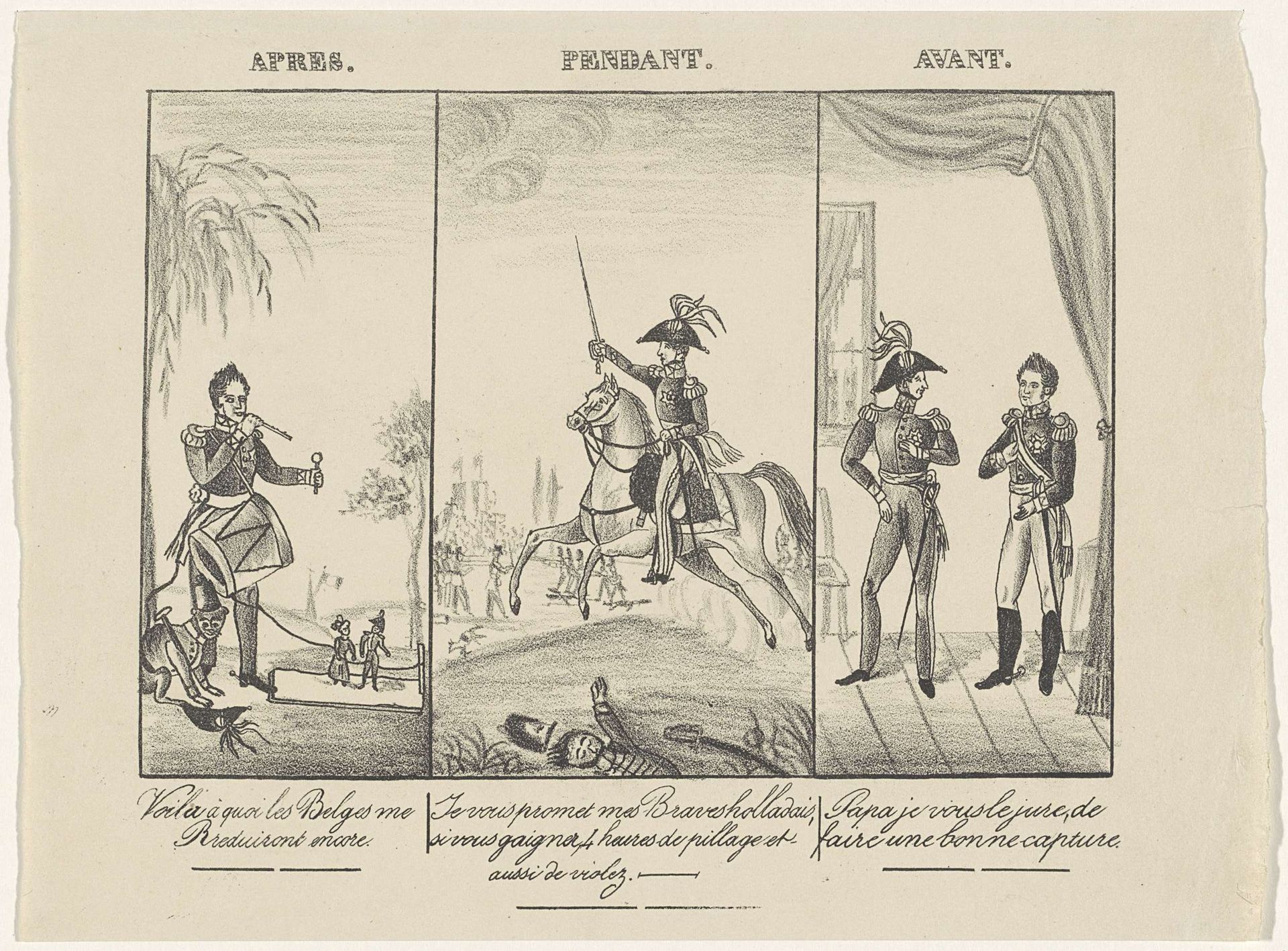 Prins Frederik, Voor / Tijdens / Na gevechten in Brussel, 1830 by Anonymous