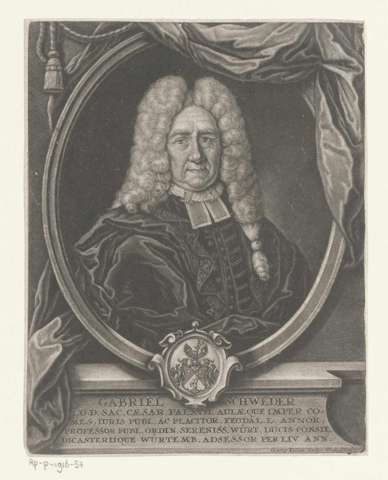 Portret van Gabriel Schweder by Georg Kilian