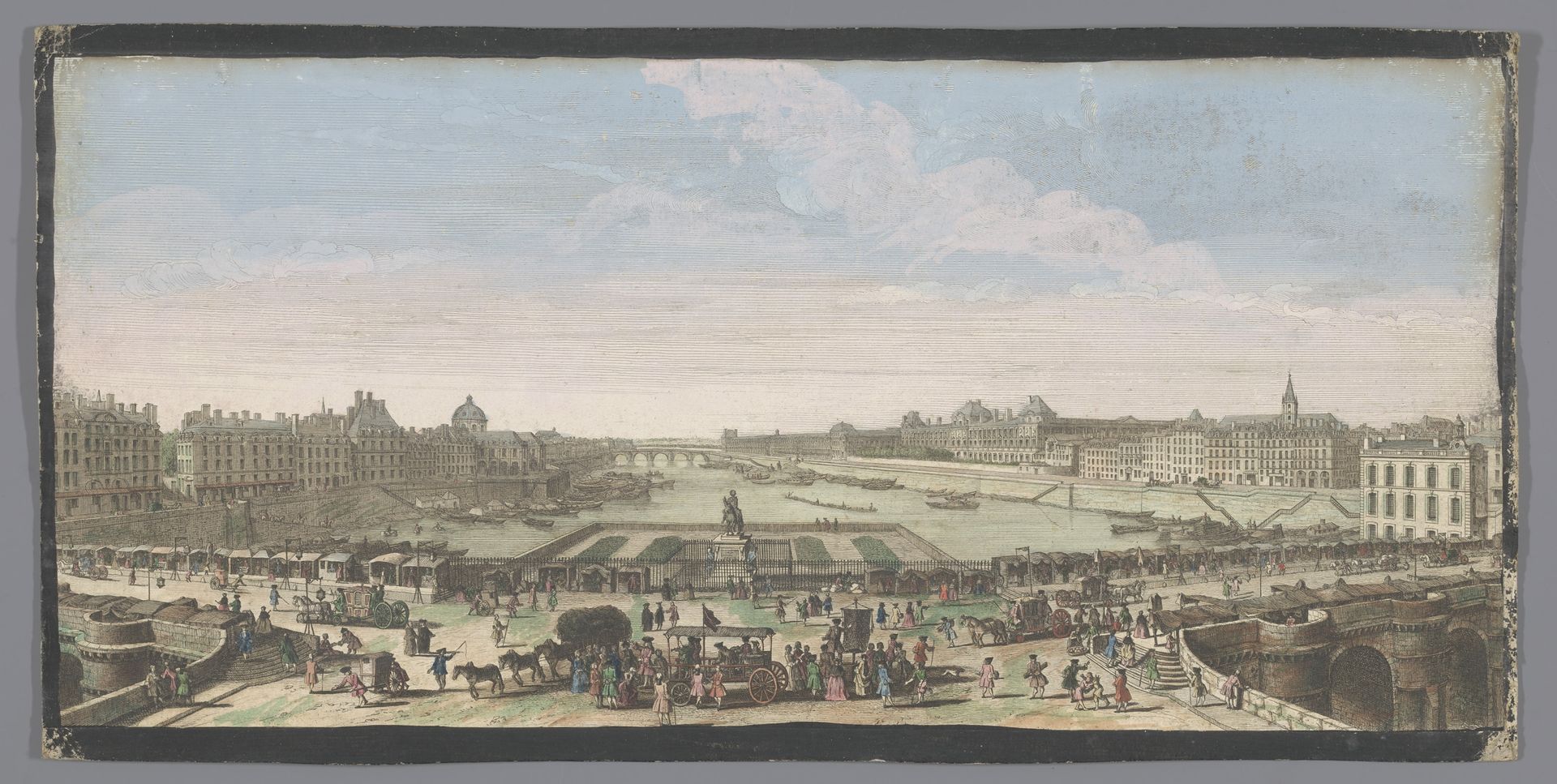 Gezicht op de Pont Neuf over de rivier de Seine te Parijs, gezien richting de Pont Royal by Anonymous