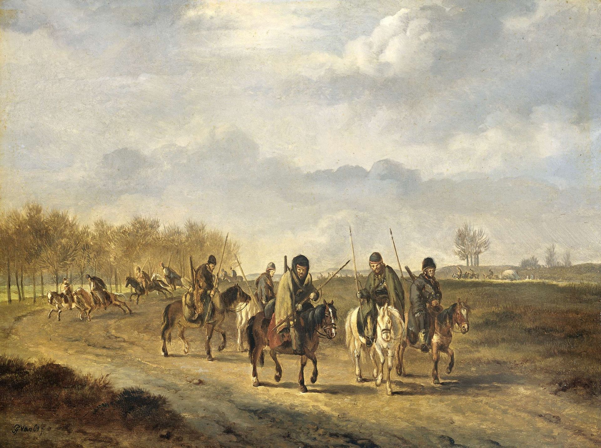 Cossacks on a country Road near Bergen in North Holland, 1813 by Pieter Gerardus van Os