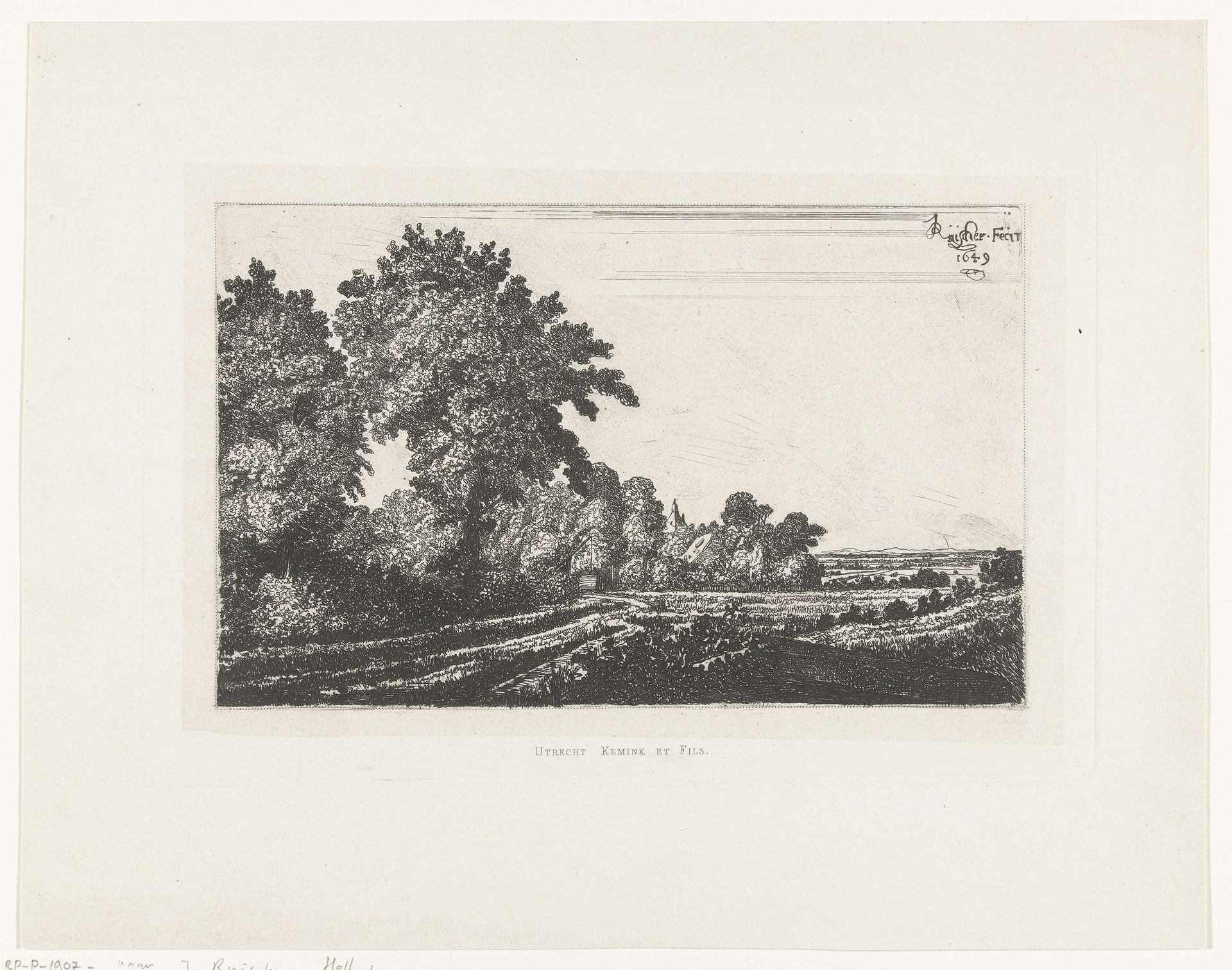 Landschap met bomen en weilanden by Johannes Arnoldus Boland