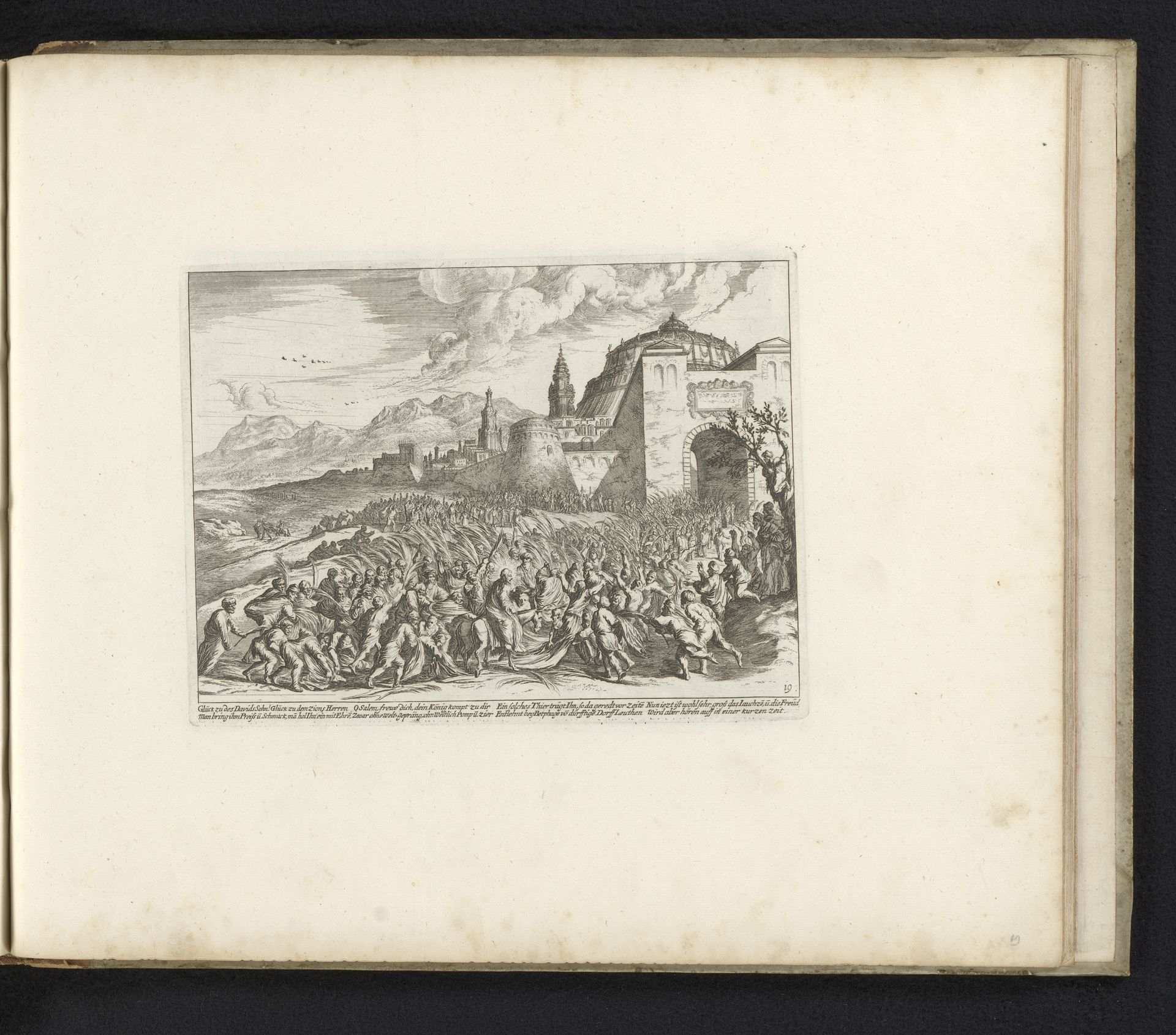 Intocht in Jeruzalem by Melchior Küsel