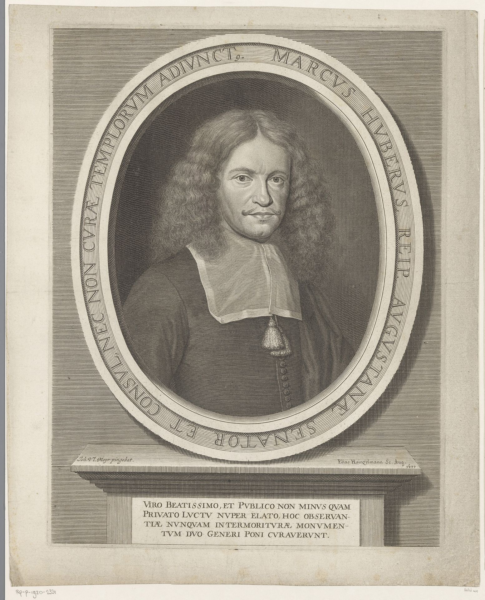 Portret van Marcus Huber by Elias Hainzelmann
