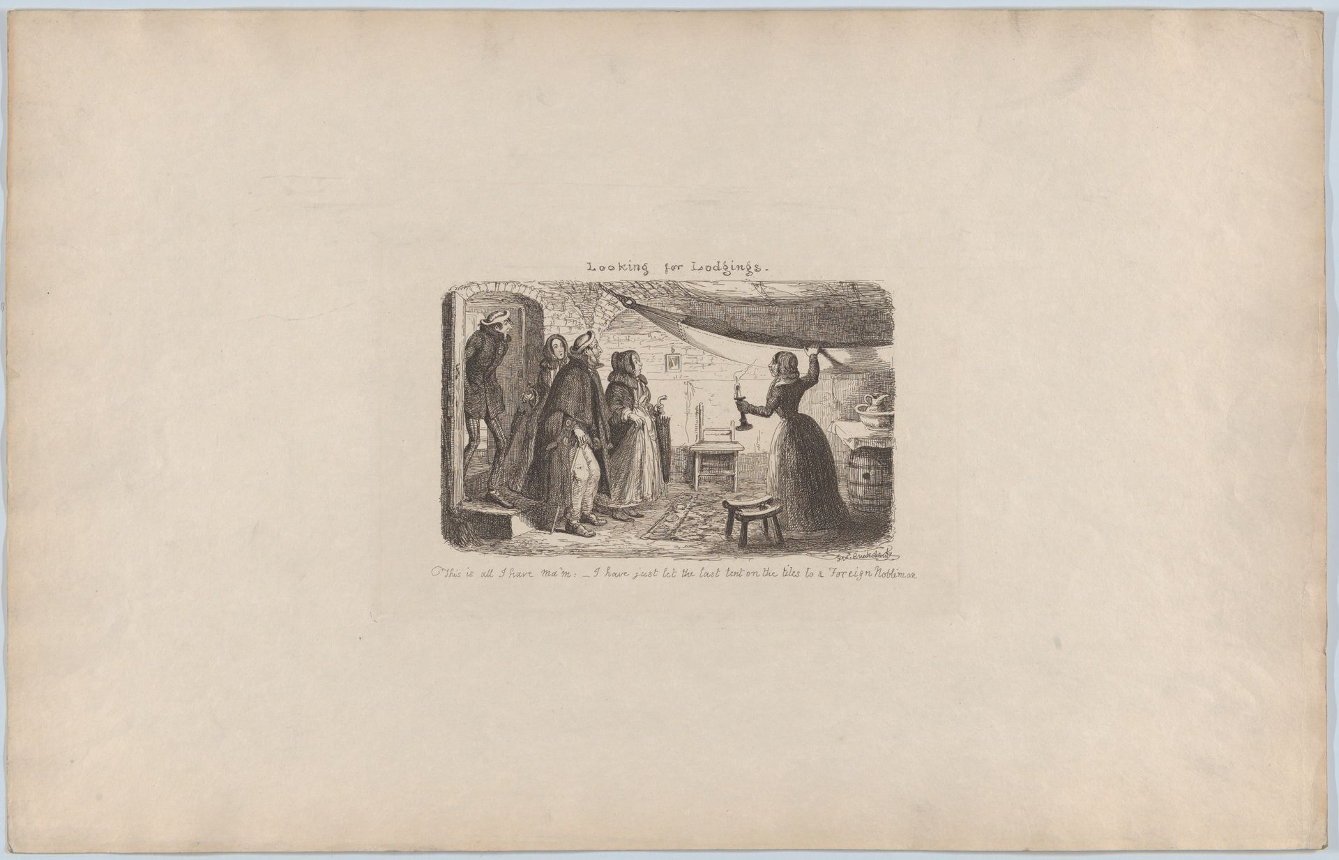 Looking for Lodgings by George Cruikshank