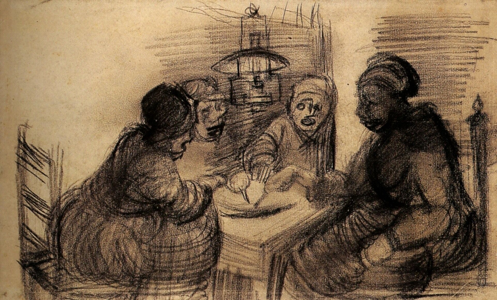 Four People Sharing a Meal by Vincent van Gogh
