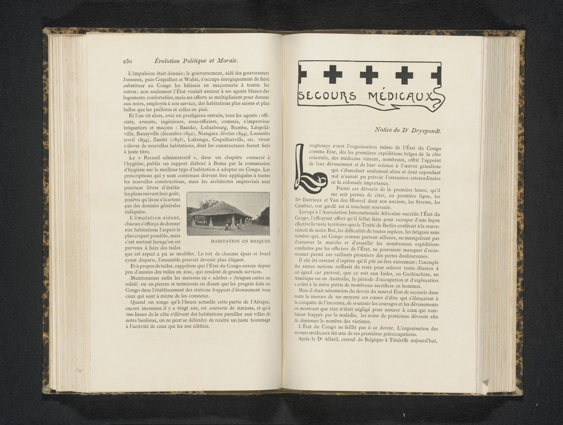 Gezicht op een huis van steen in Congo by Anonymous