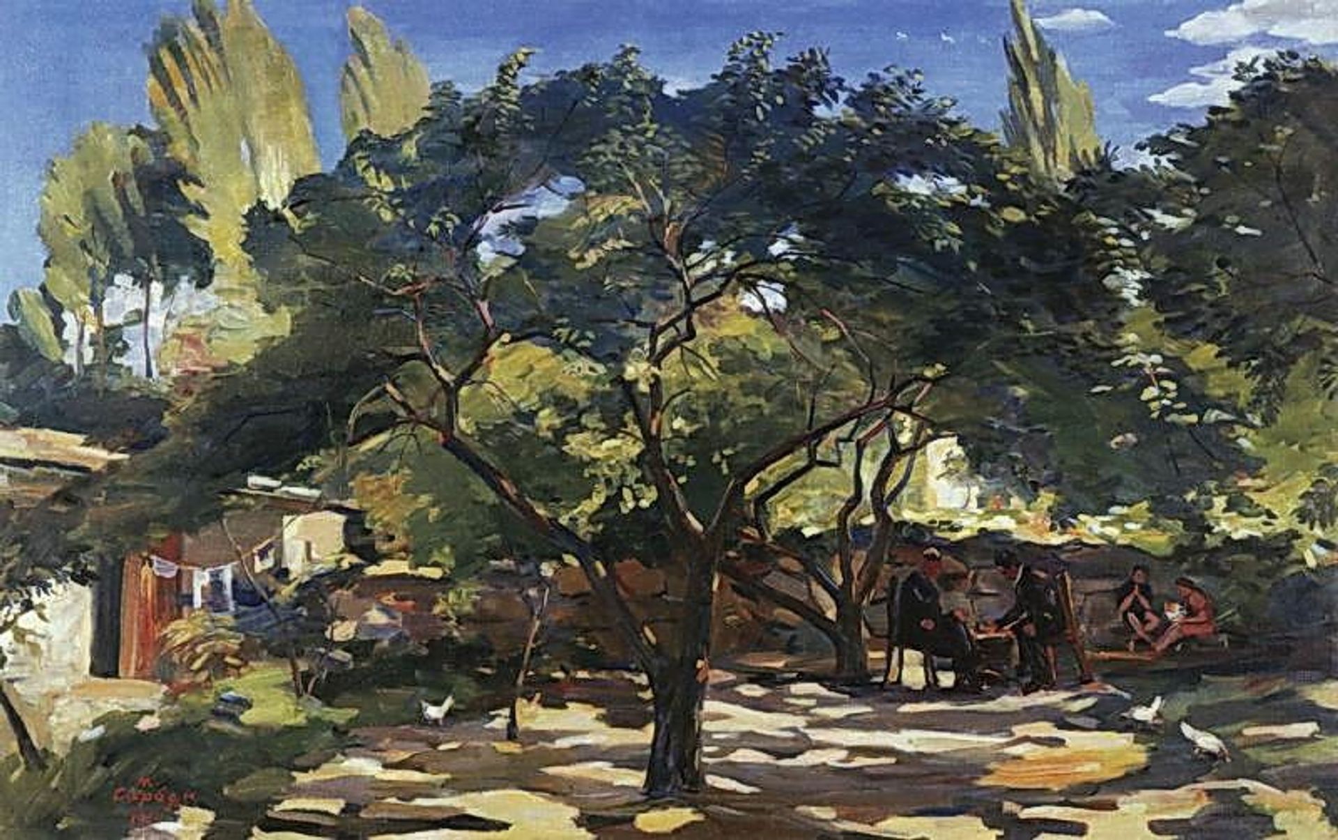 Under the apricot tree by Martiros Sarian