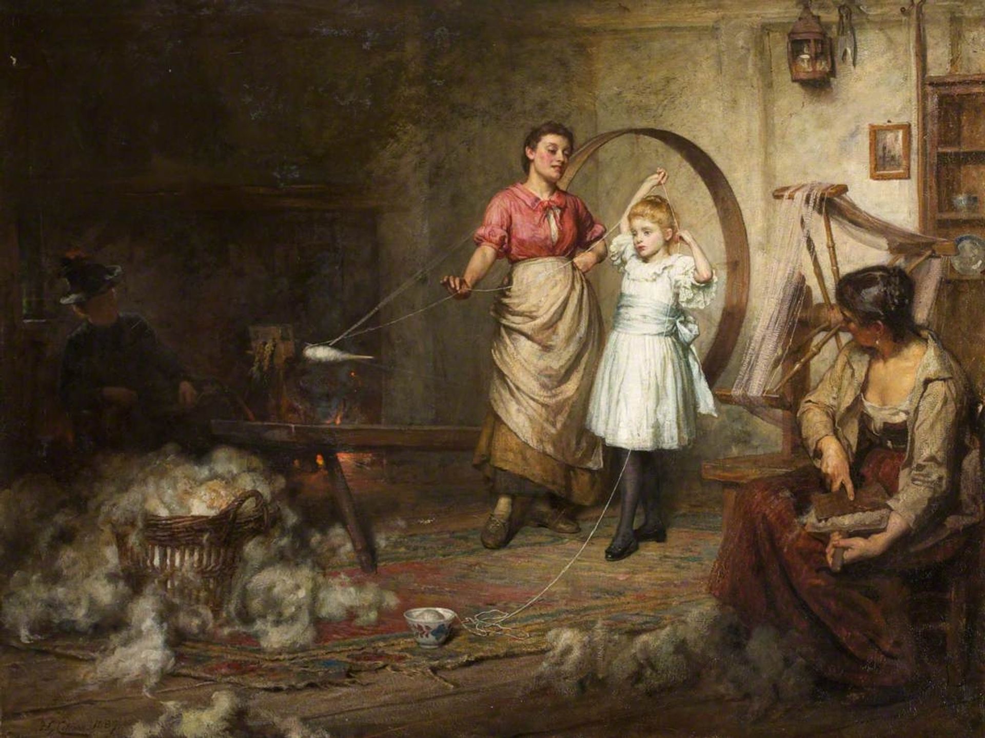 Her Ladyship's First Lesson by Frederick George Cotman