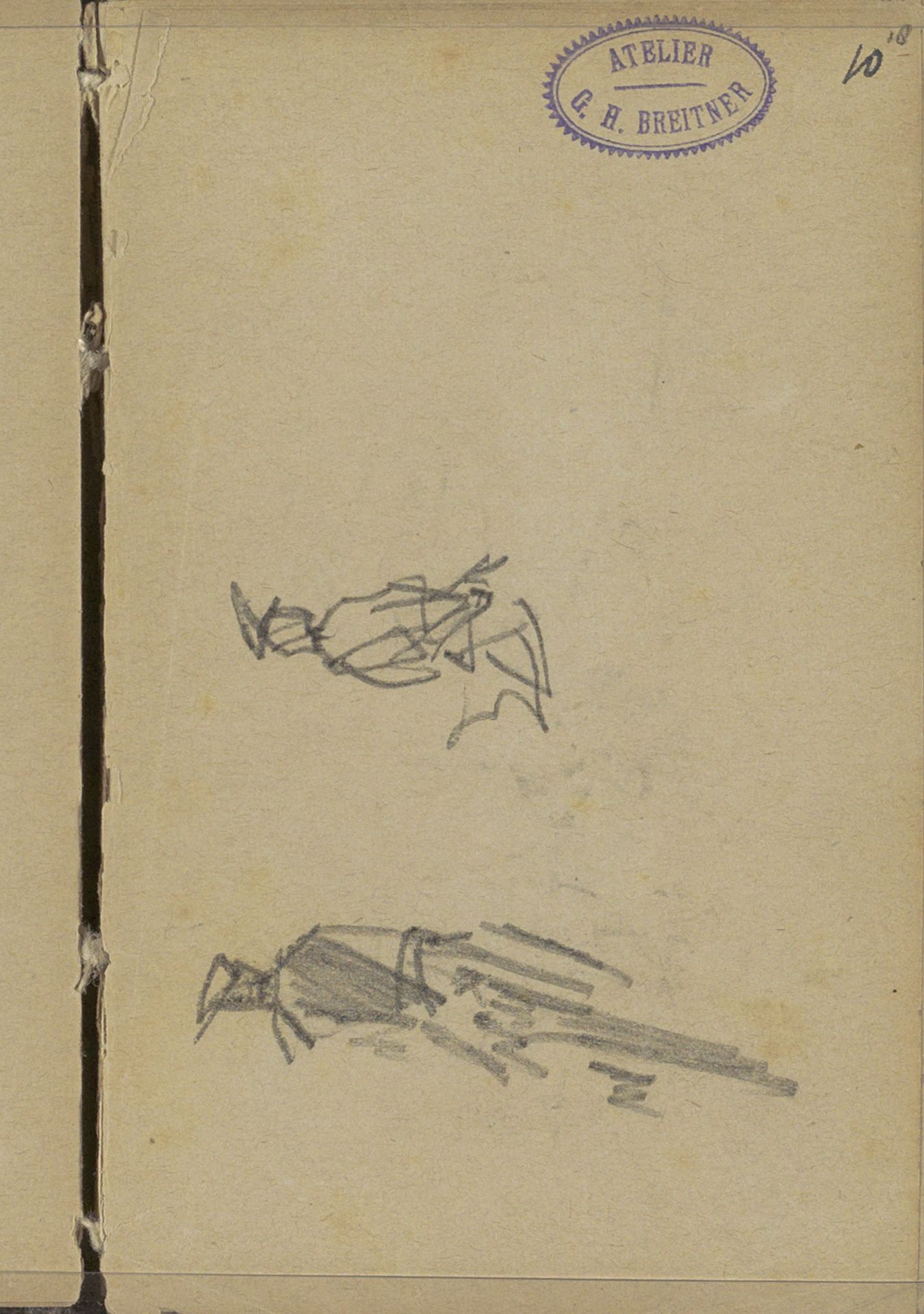 Twee figuurstudies by George Hendrik Breitner