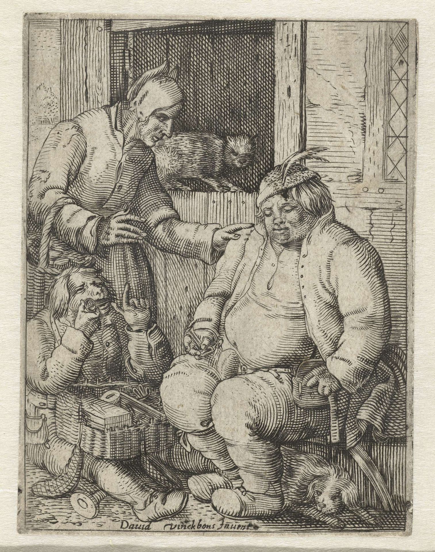 Marskramer demonstreert zijn koopwaar by Gillis van Breen