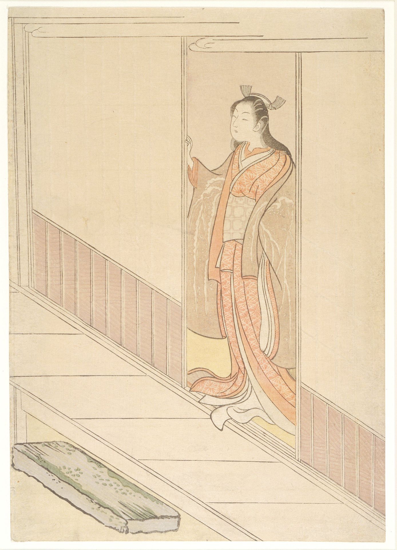 The Faithful Wife as a Visual Parody of Kawachi-goe from the Tale of Ise (later edition) by Suzuki Harunobu 鈴木春信