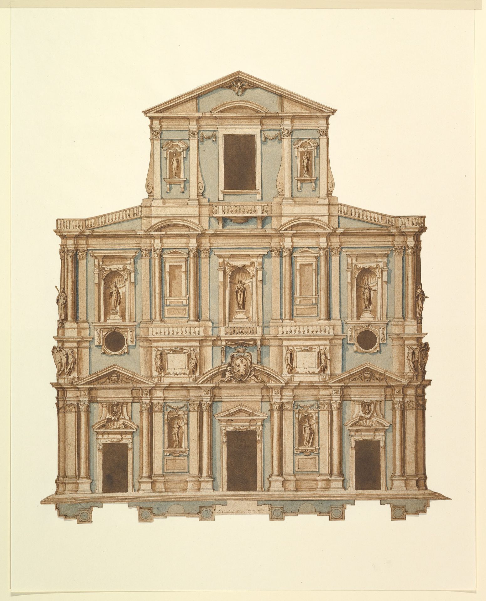Drawing for Buontalenti's Model for the Facade of S. Maria del Fiore of Florence by Cigoli (Ludovico Cardi)