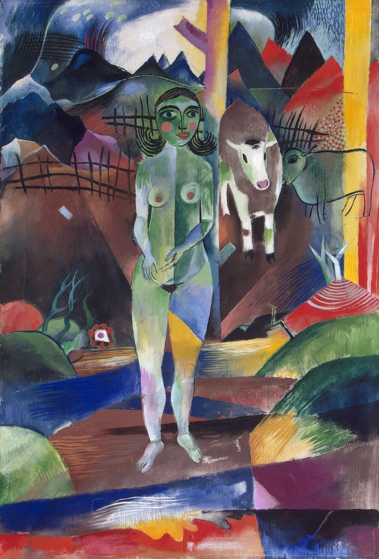 Man and Beasts amidst Nature by Heinrich Campendonk