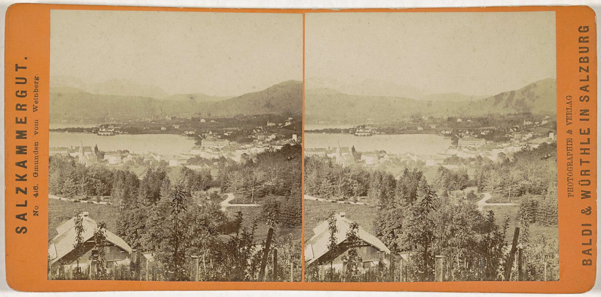 Gezicht op Gmunden en de Traunsee, gezien vanaf de Weinberg by Baldi & Würthle