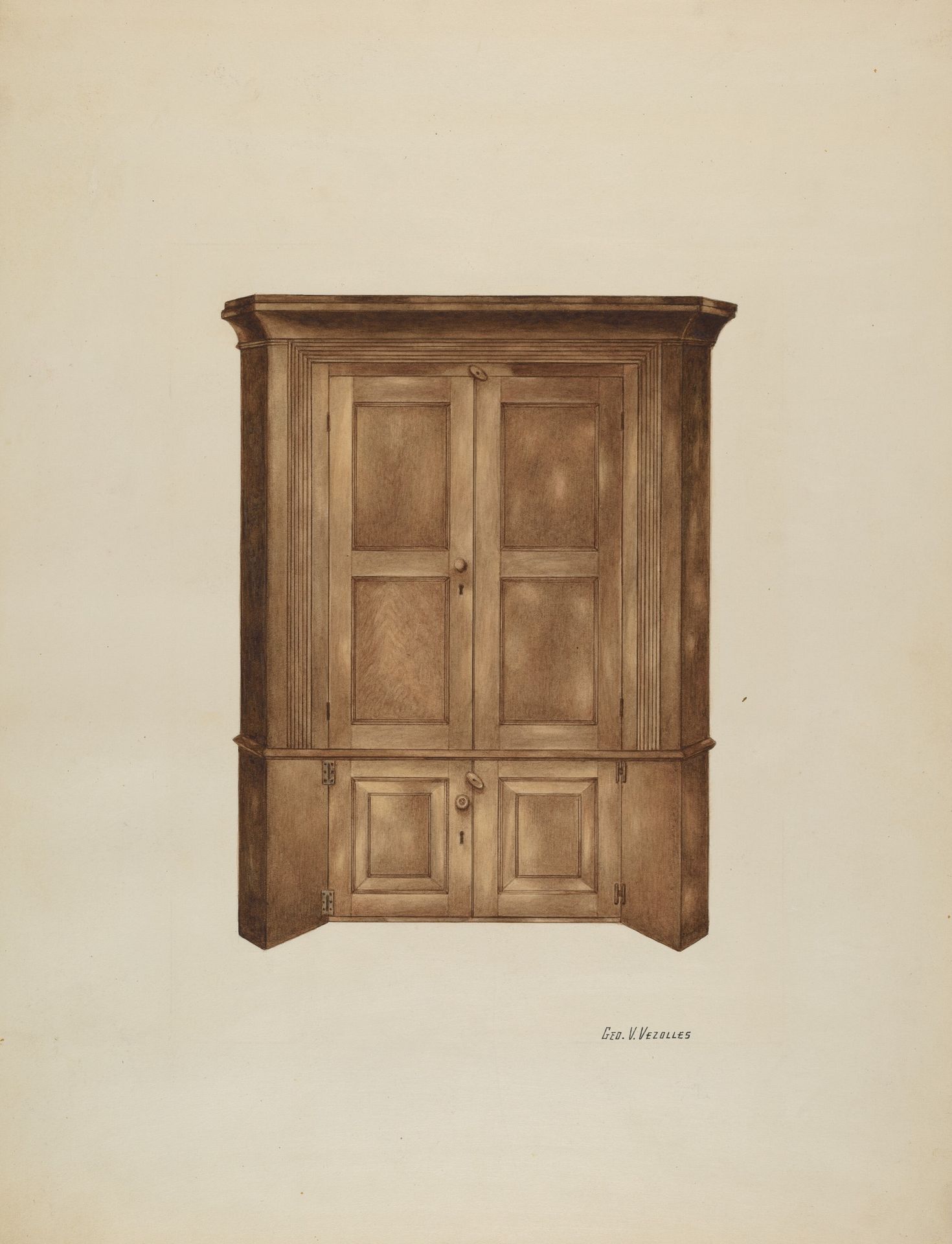 Corner Cupboard by George V. Vezolles