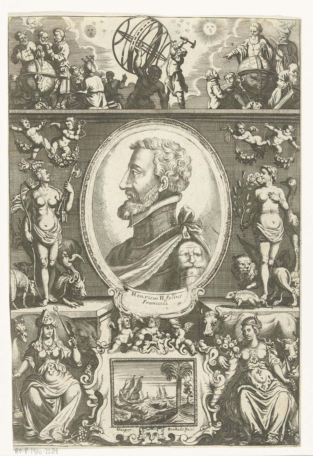 Portret van Hendrik II van Frankrijk by Gaspar Bouttats