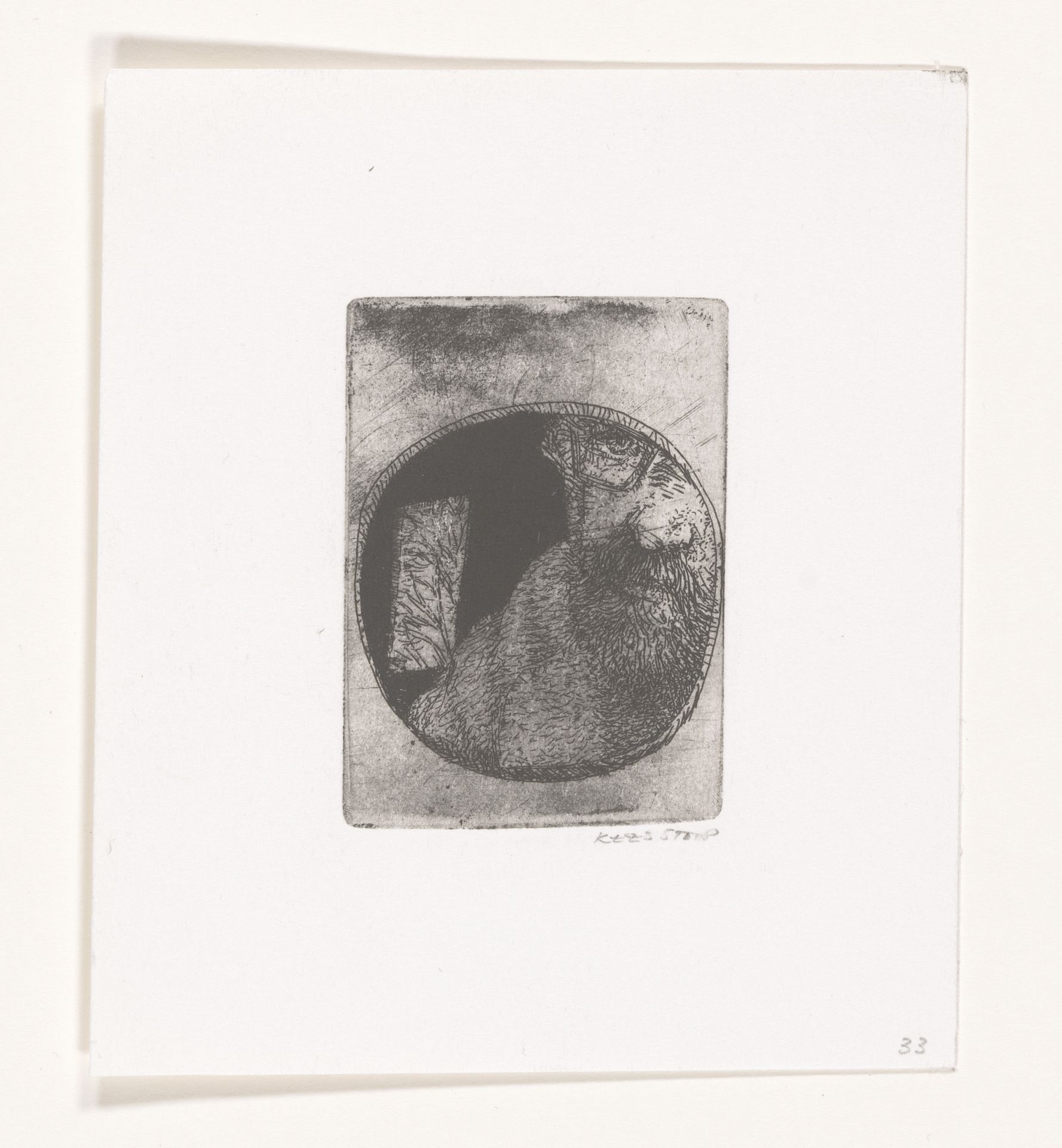 Zelfportret binnen cirkel by Kees Stoop