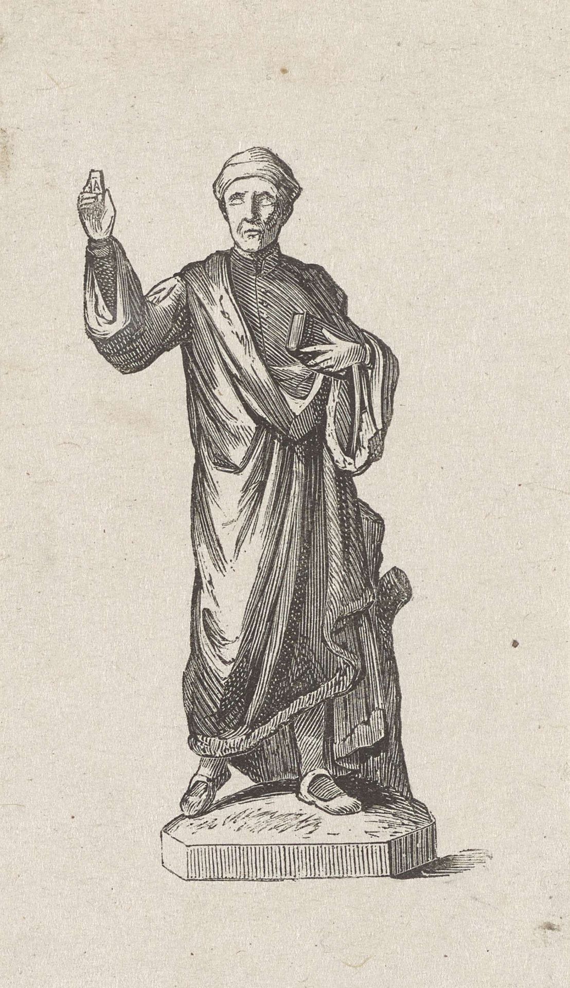 Standbeeld van Laurens Jansz. Coster by Isaac Weissenbruch