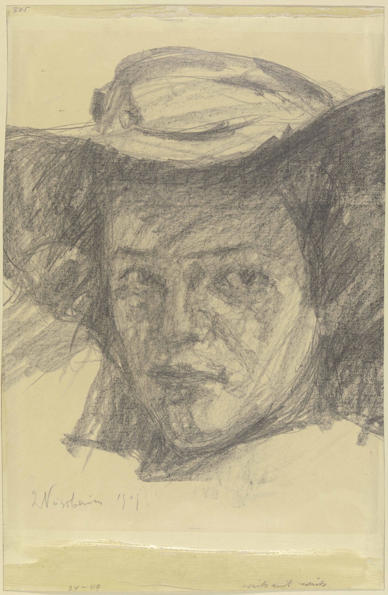 Kopf einer Dame mit Schleier by Jakob Nussbaum