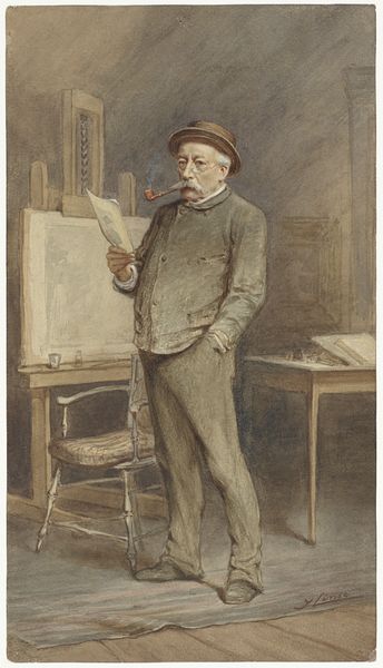 Portret van Charles Rochussen in zijn atelier