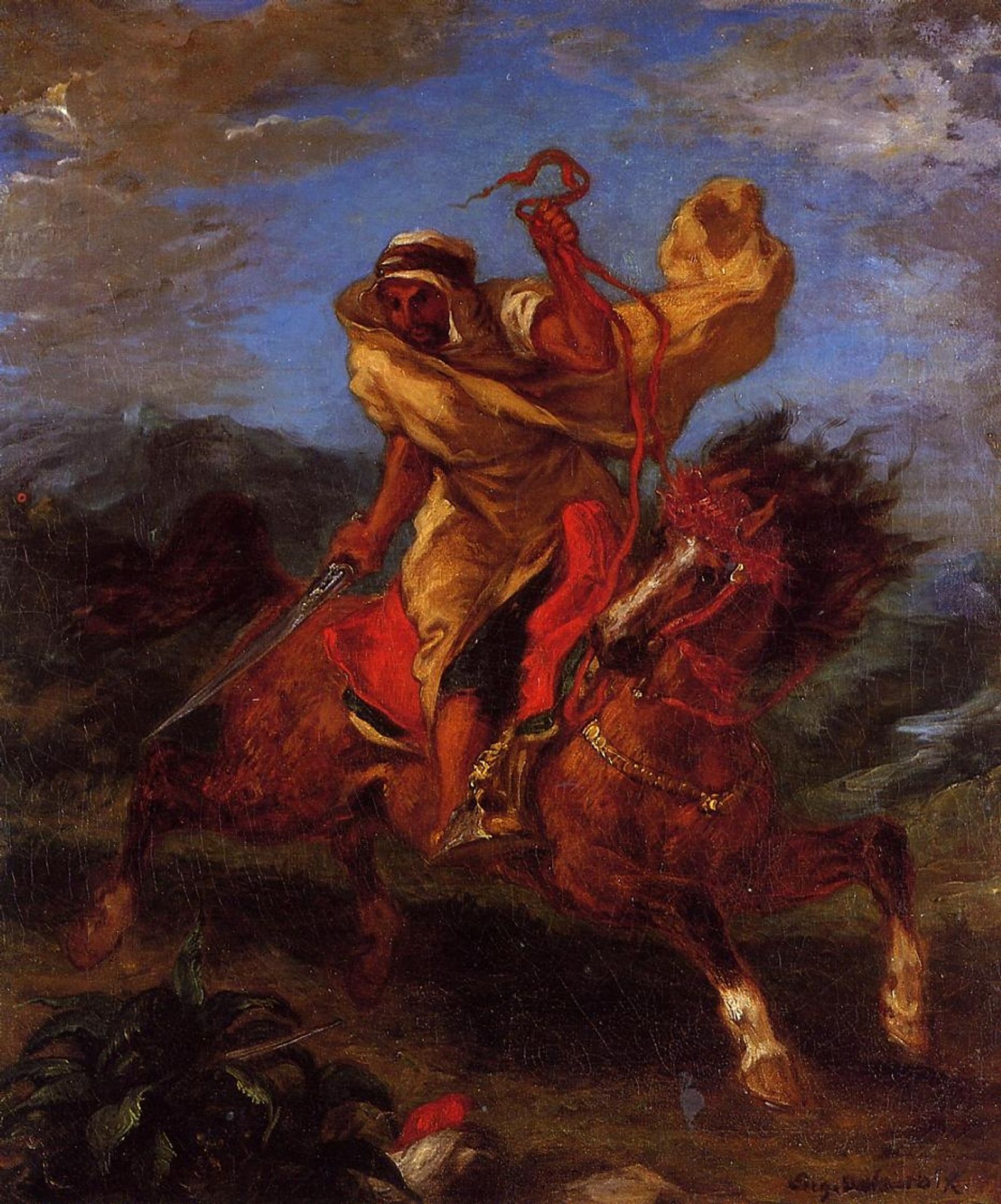 An Arab Horseman at the Gallop by Eugène Delacroix