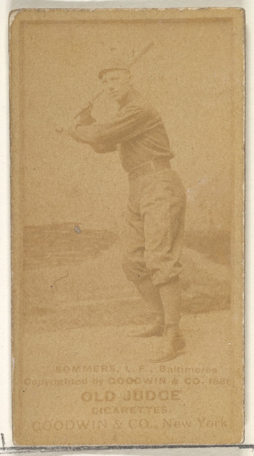 Sommers, Left Field, Baltimore Orioles, from the Old Judge series (N172) for Old Judge Cigarettes by Goodwin & Company