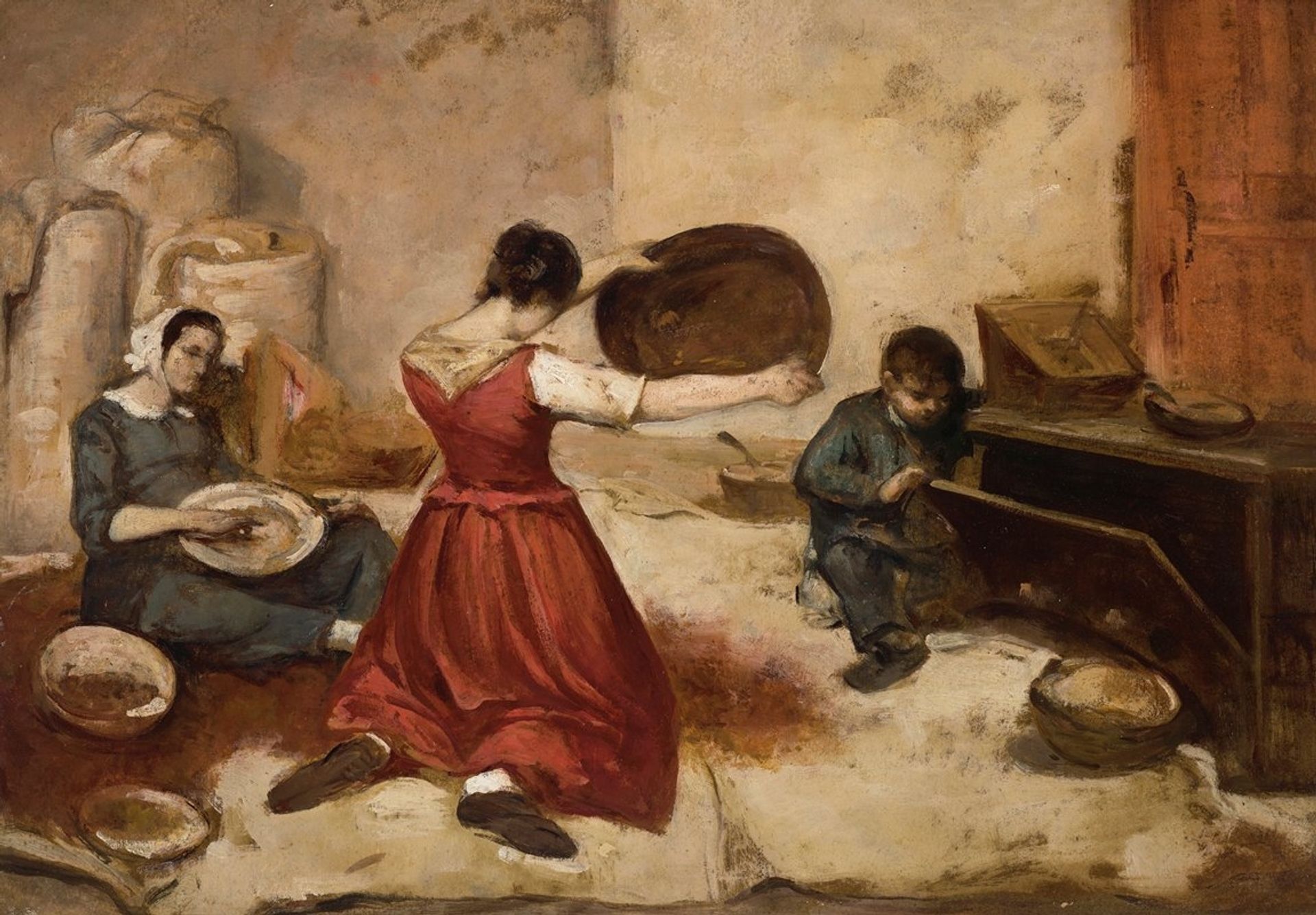 Les cribleuses de blé, esquisse by Gustave Courbet