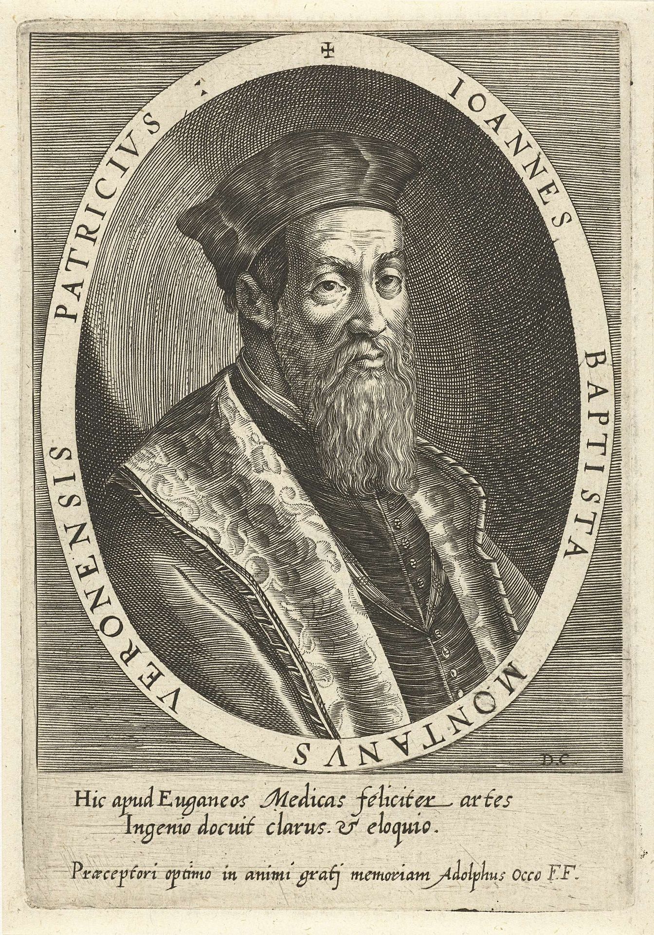 Portret van de arts Johannes Baptista Montanus by Dominicus Custos