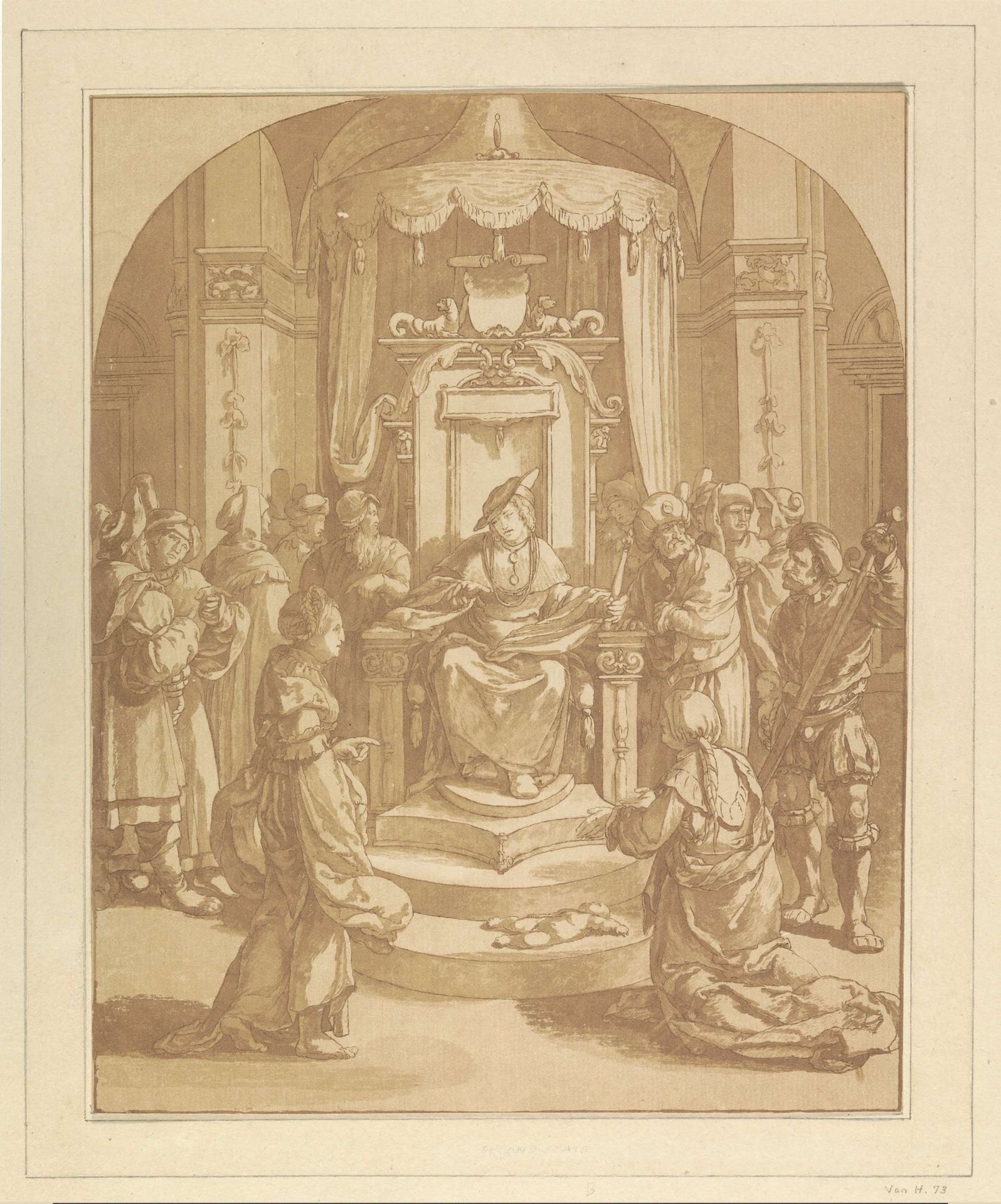 Oordeel van Salomo by Cornelis Brouwer