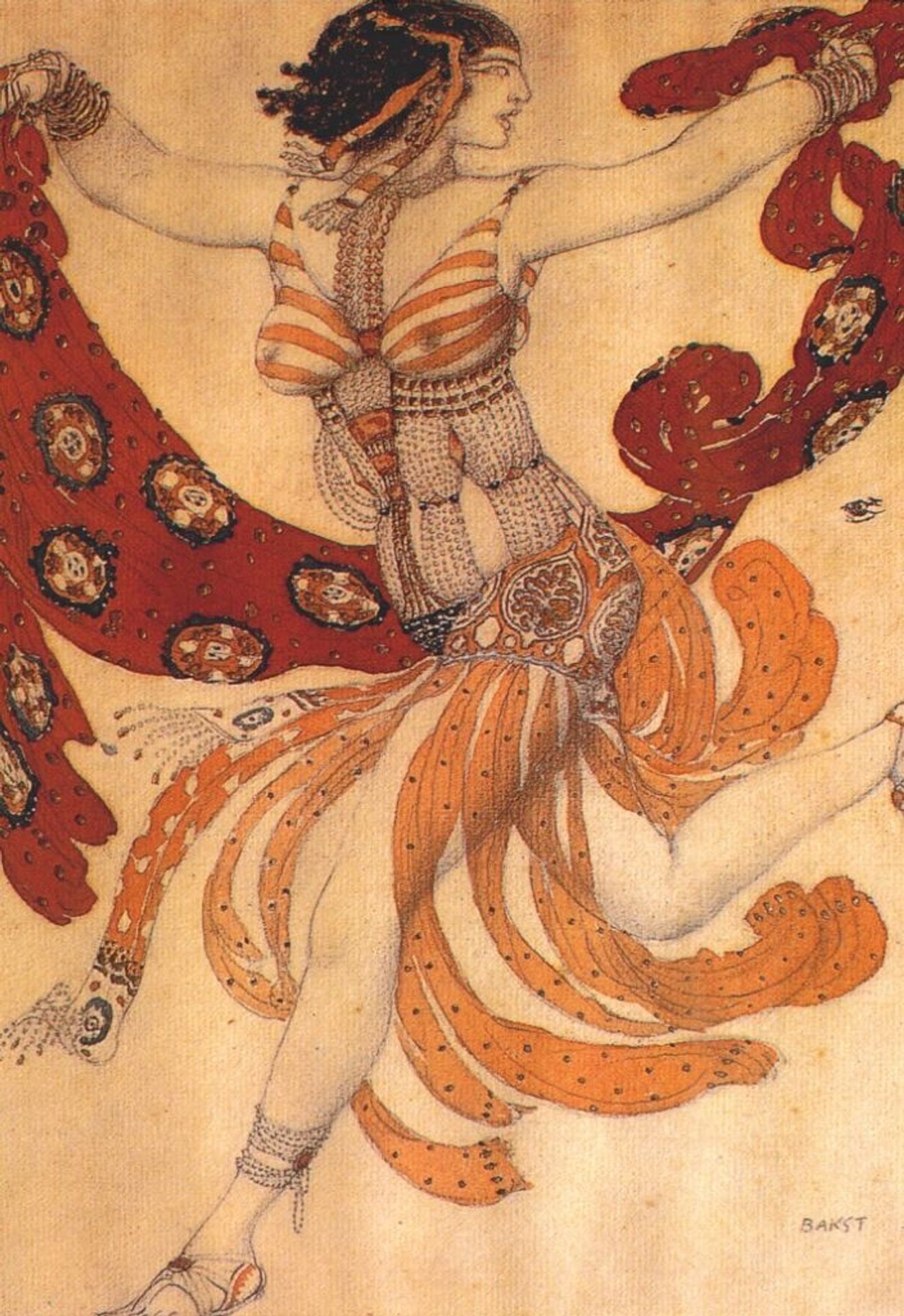 Costume design for the ballet "Cleopatra" by Léon Bakst