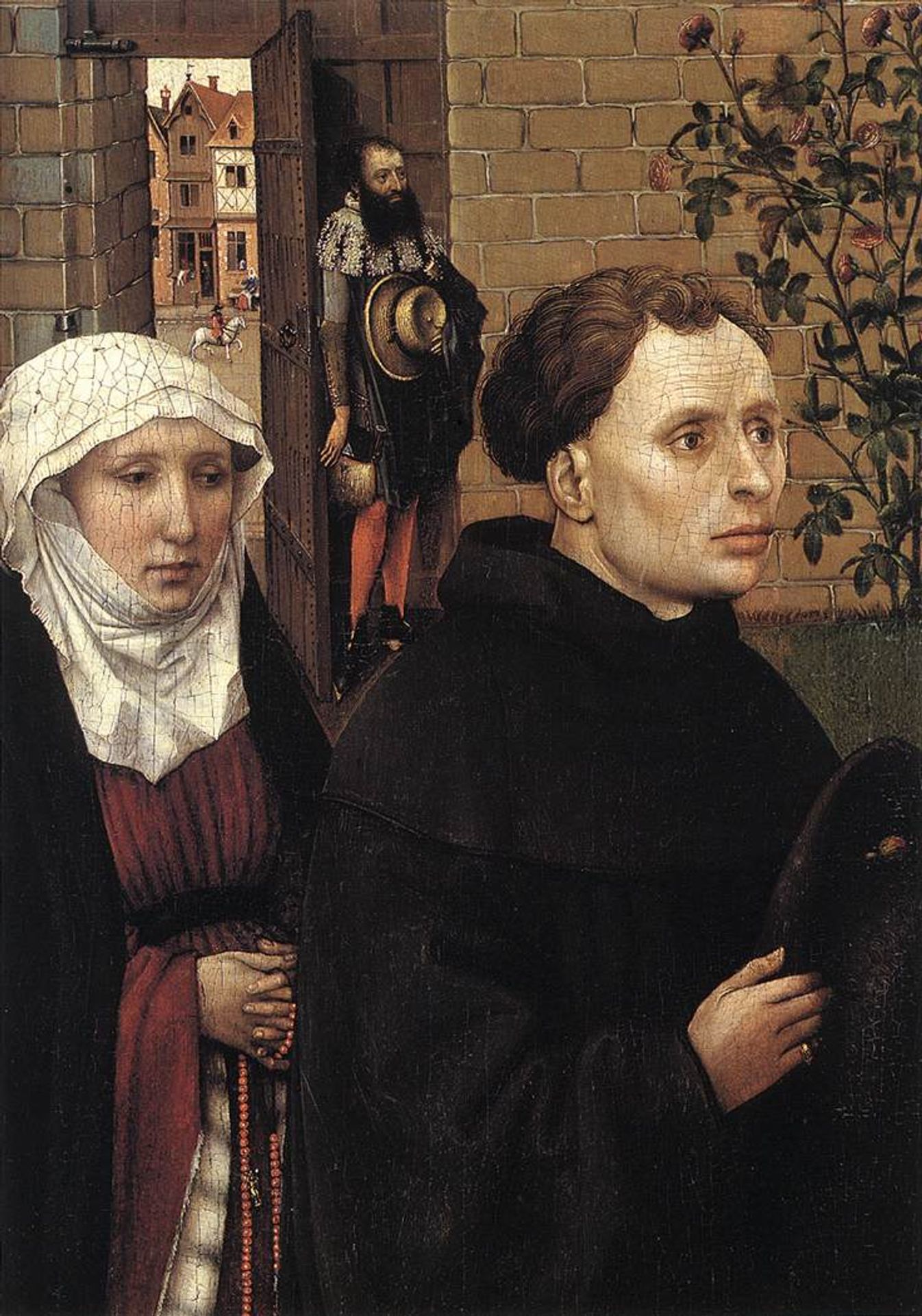 The Mérode Altarpiece - The Donors by Robert Campin