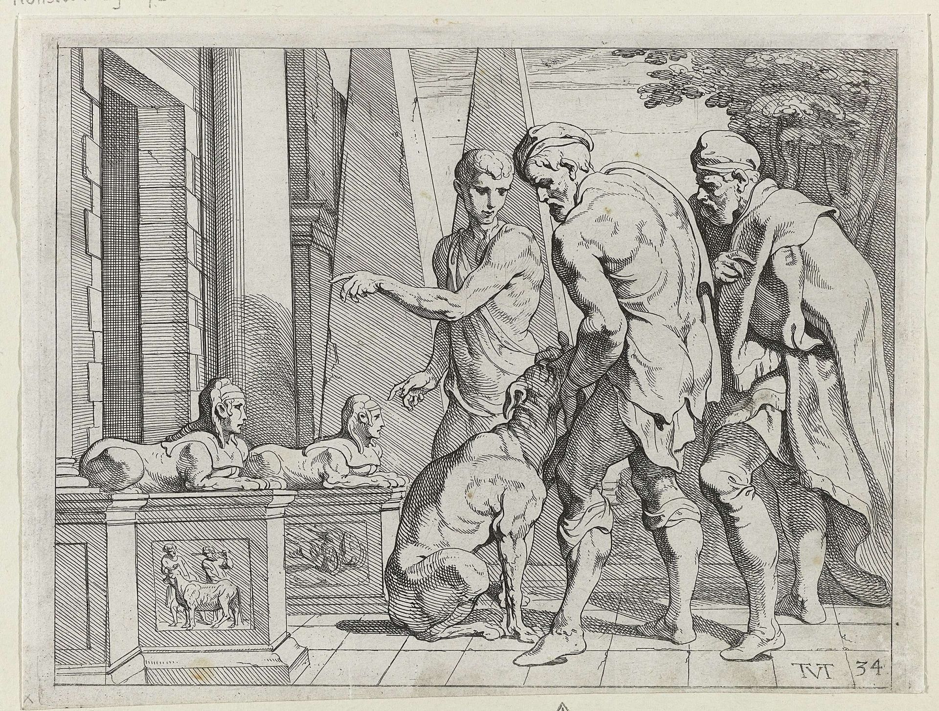 Odysseus door zijn hond Argus herkend by Theodoor van Thulden