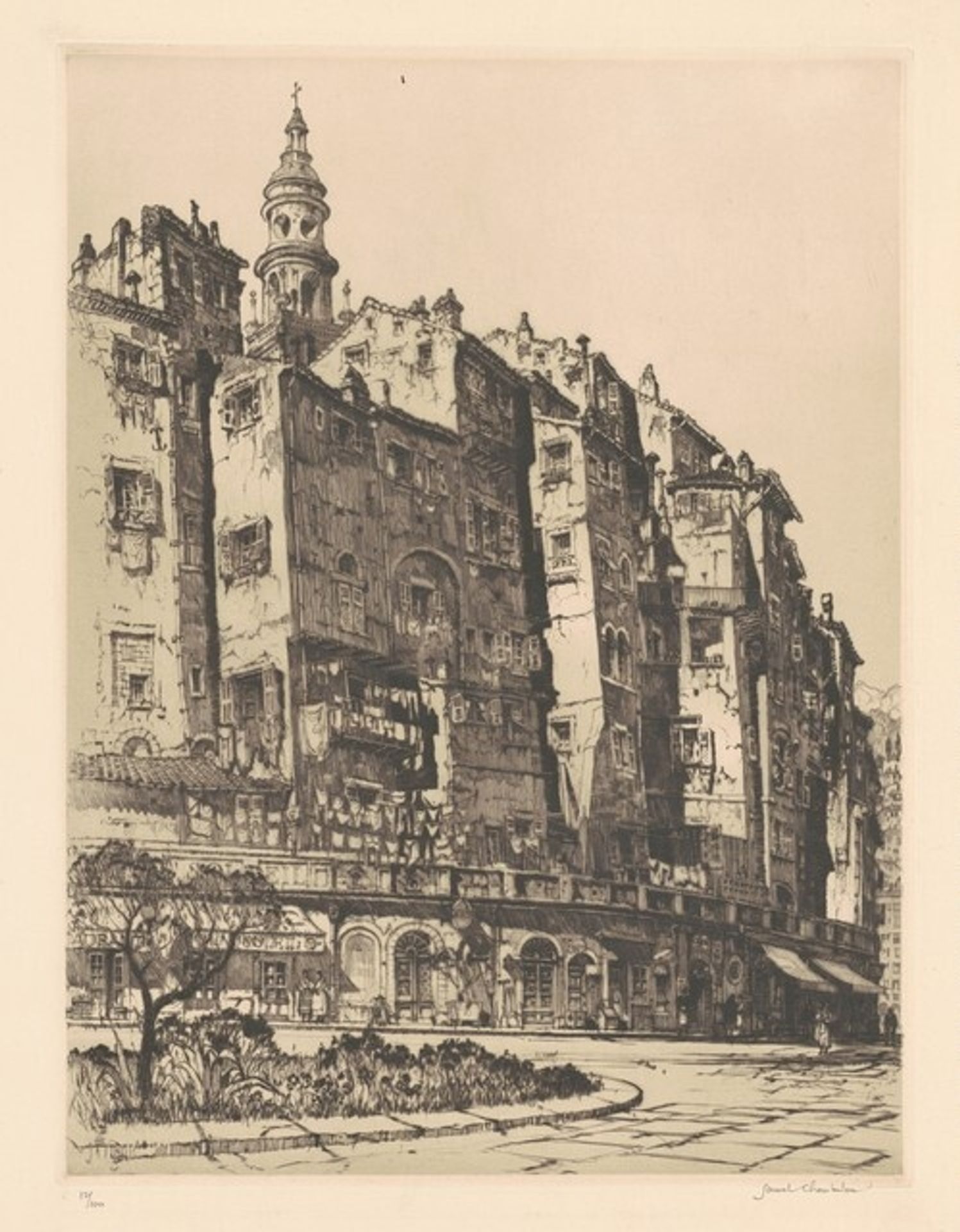 Skyscrapers of Menton by Samuel Chamberlain