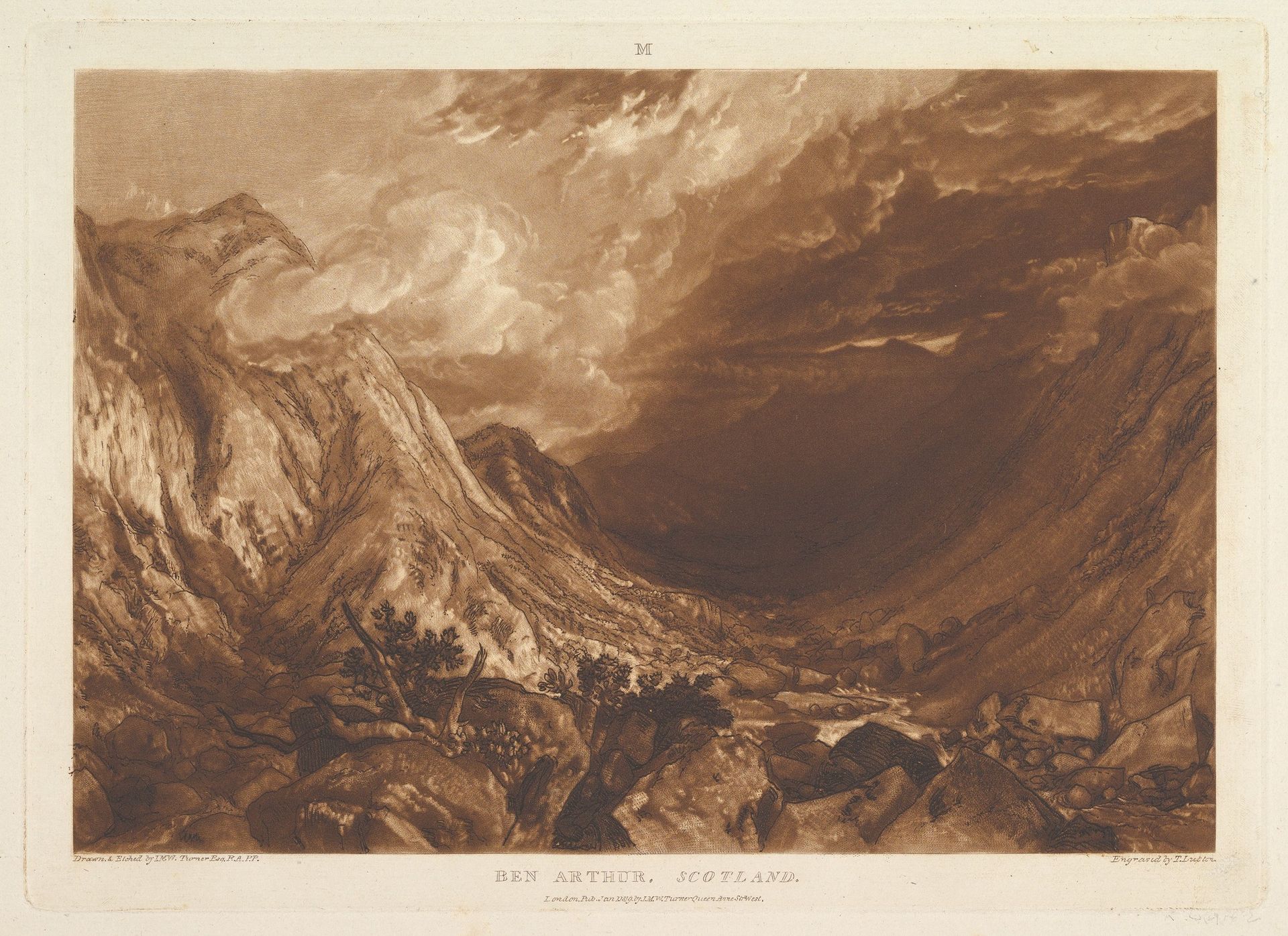 Ben Arthur, Scotland (Liber Studiorum, part XIV, plate 69) by Joseph Mallord William Turner