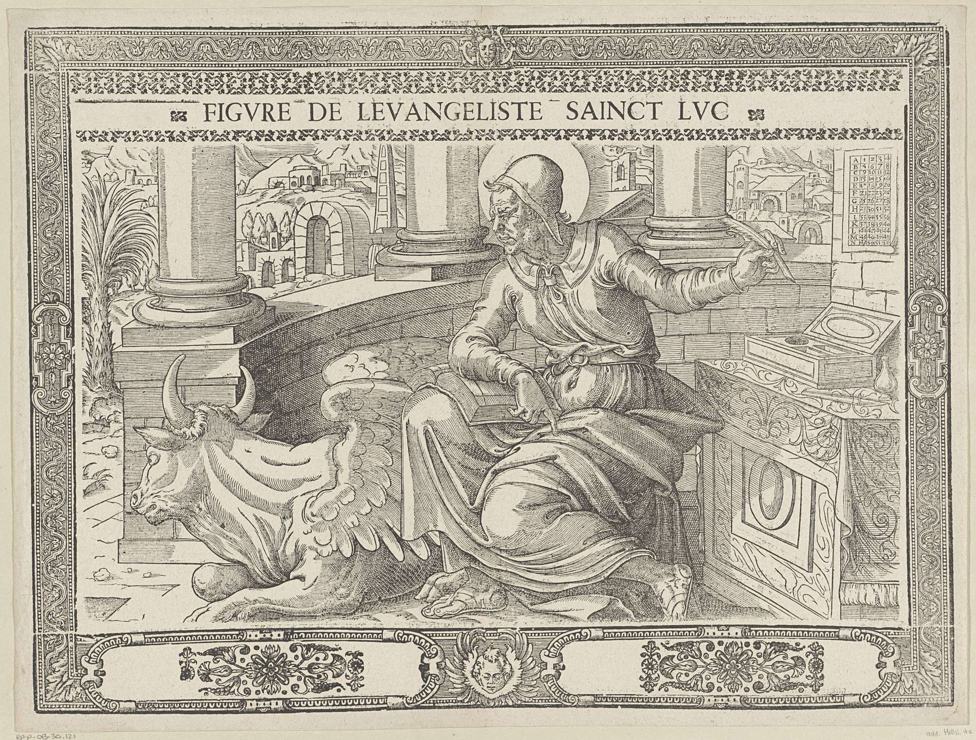 Lucas de evangelist schrijft zijn evangelie by Antoni van Leest